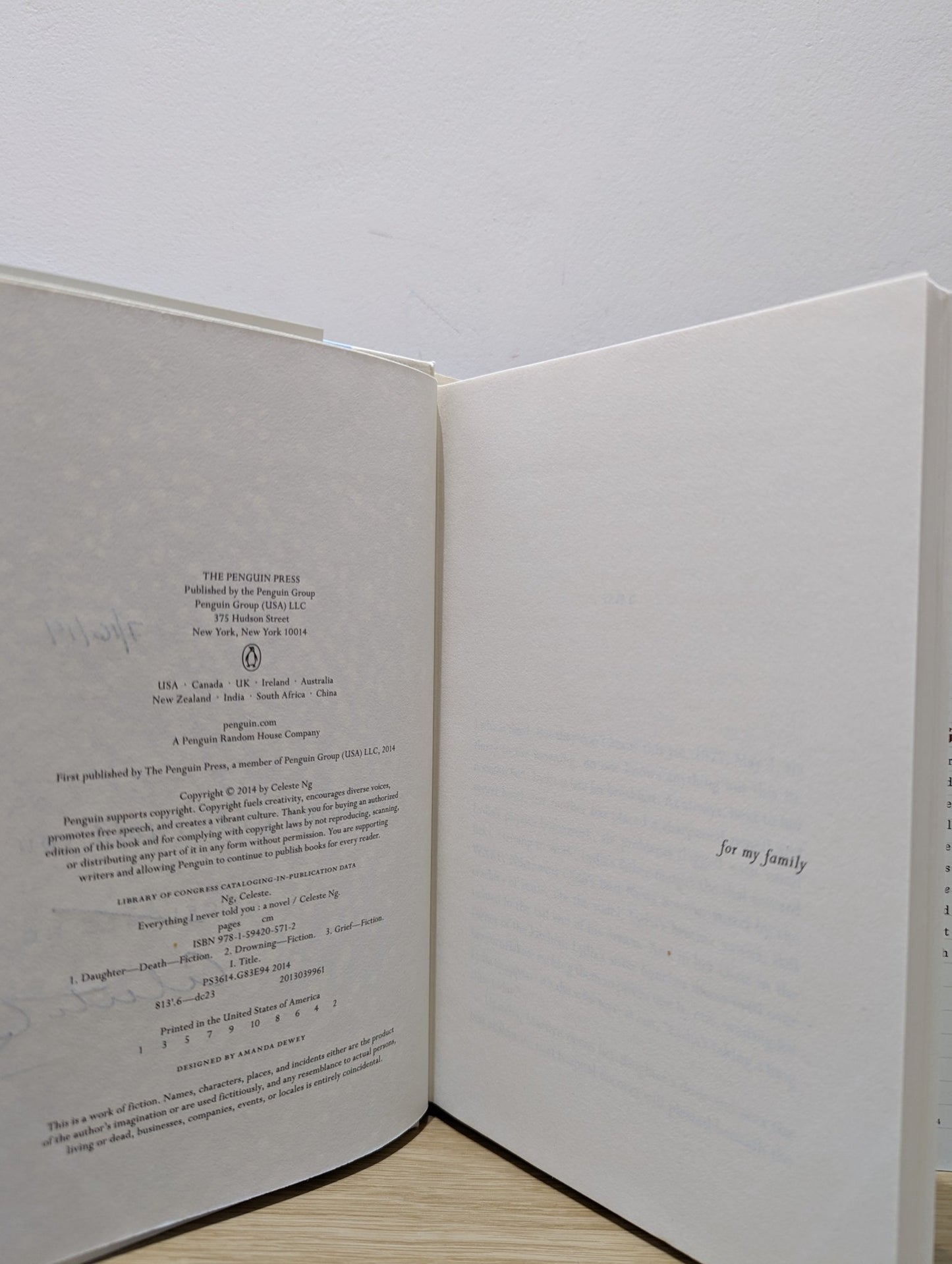 Everything I Never Told You: A Novel by Celeste Ng (Signed Dated First Edition) - Fialta Books