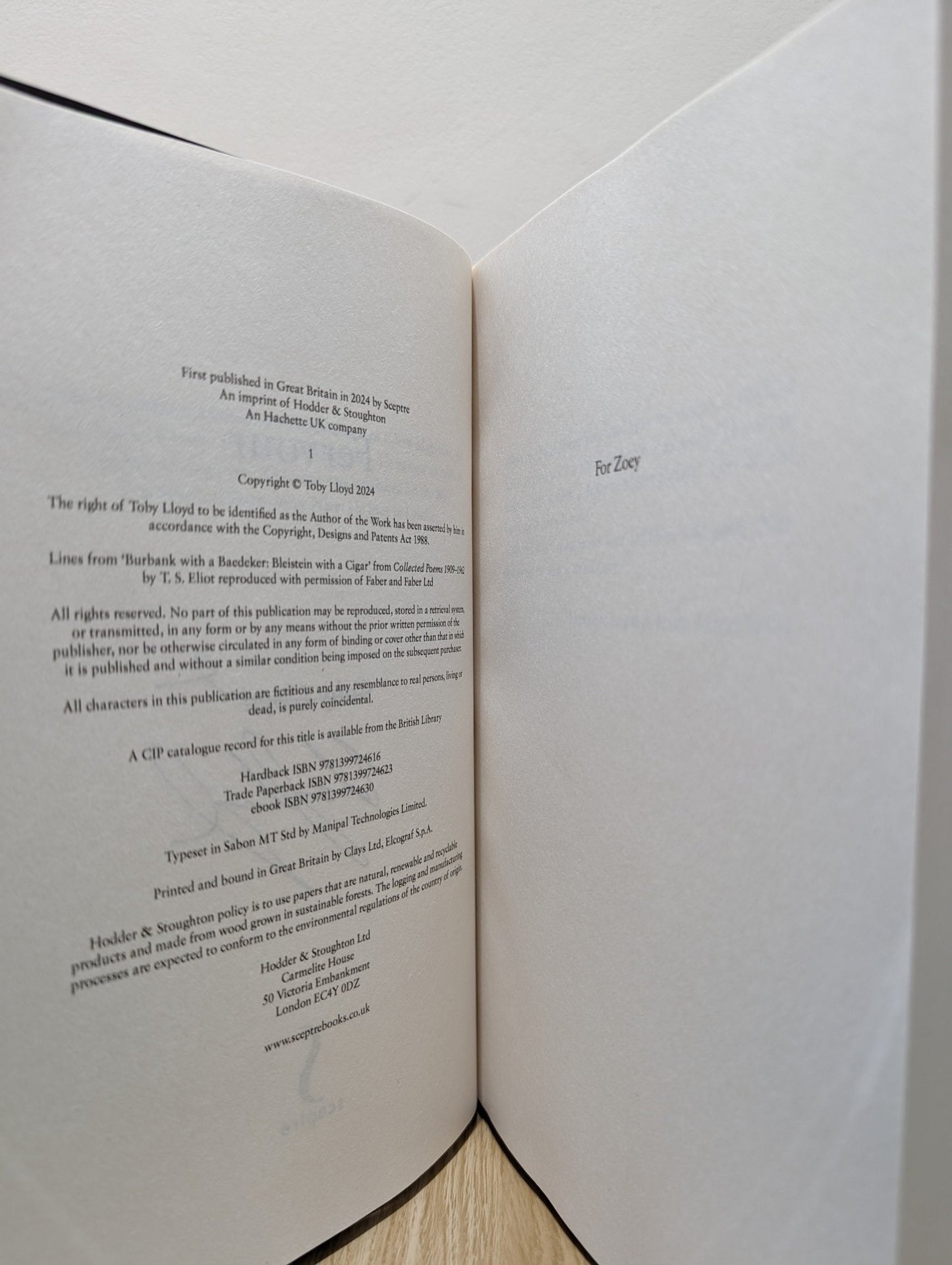 Fervour by Toby Lloyd (Signed First Edition) - Fialta Books