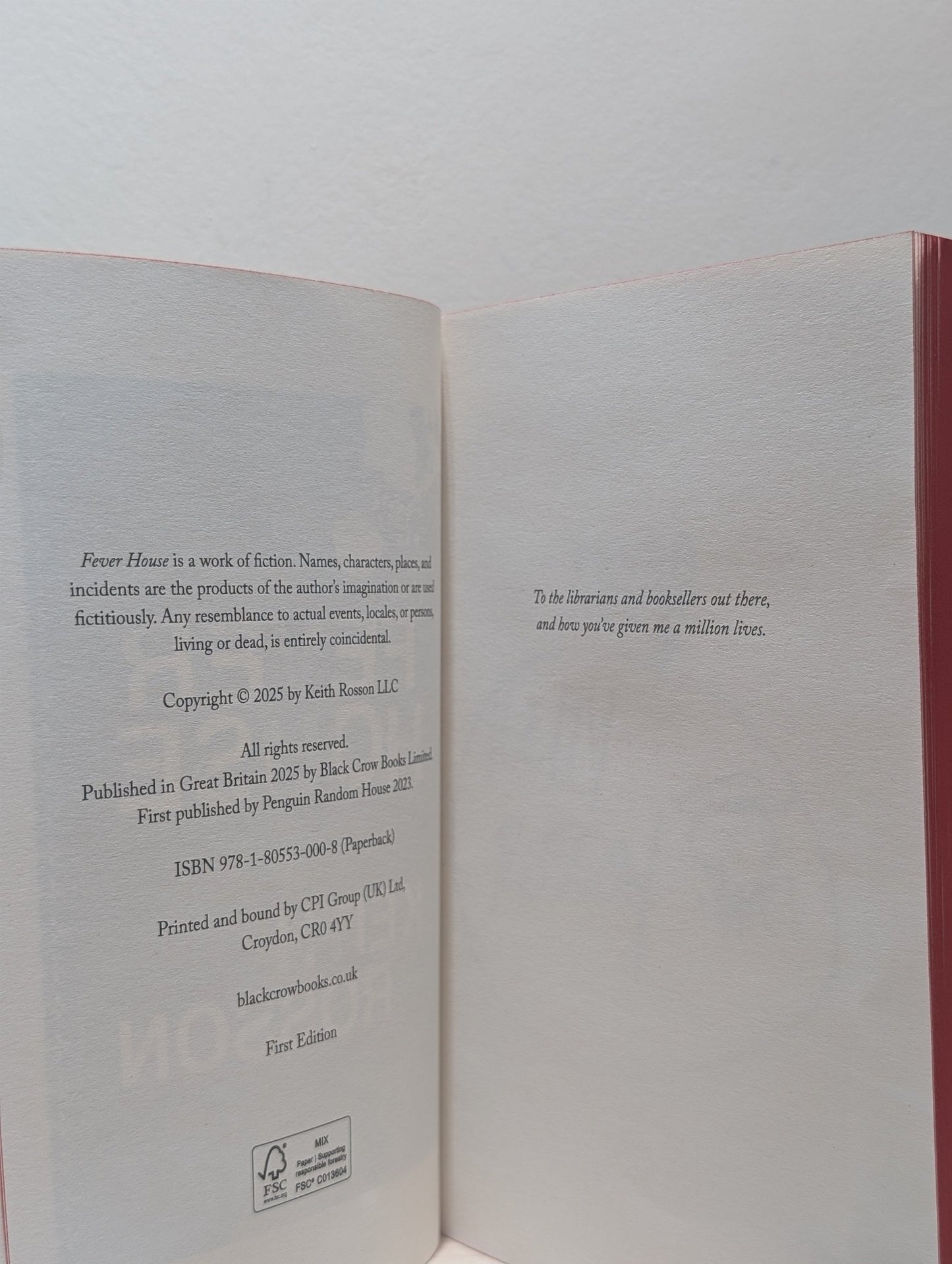 Fever House: Part One of the Fever House Duology by Keith Rosson (Signed First Edition with sprayed edges) - Fialta Books