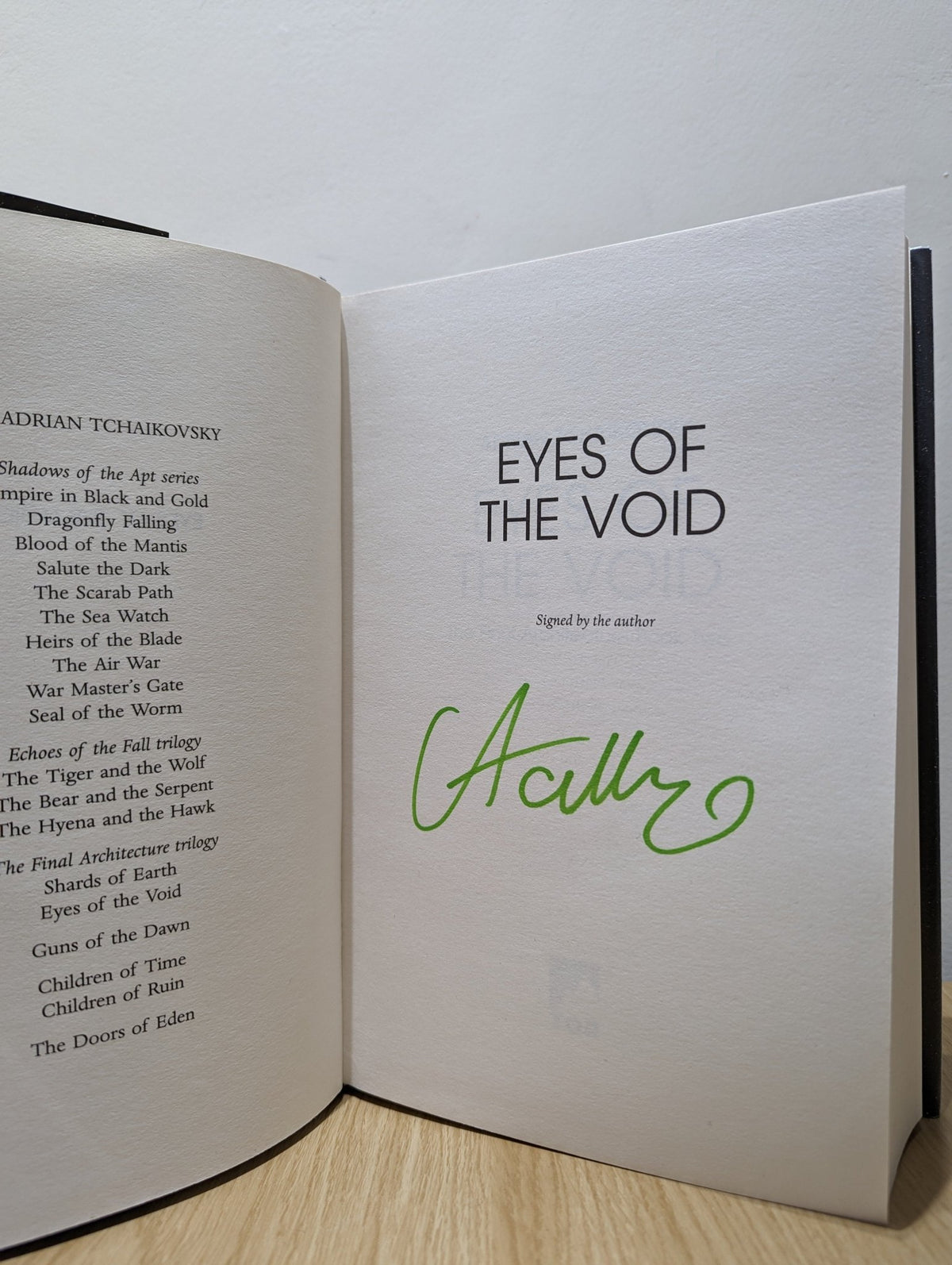 Final Architecture: Shards of Earth; Eyes of the Void; Lords of Uncreation by Adrian Tchaikovsky (Signed) - Fialta Books