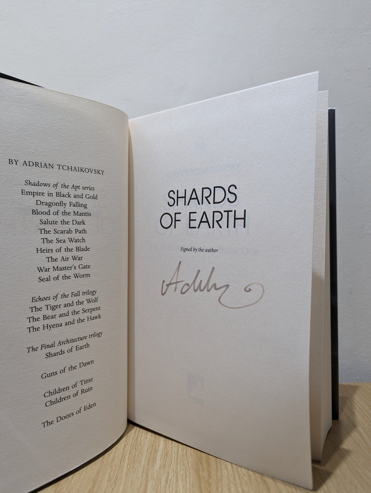 Final Architecture: Shards of Earth; Eyes of the Void; Lords of Uncreation by Adrian Tchaikovsky (Signed) - Fialta Books