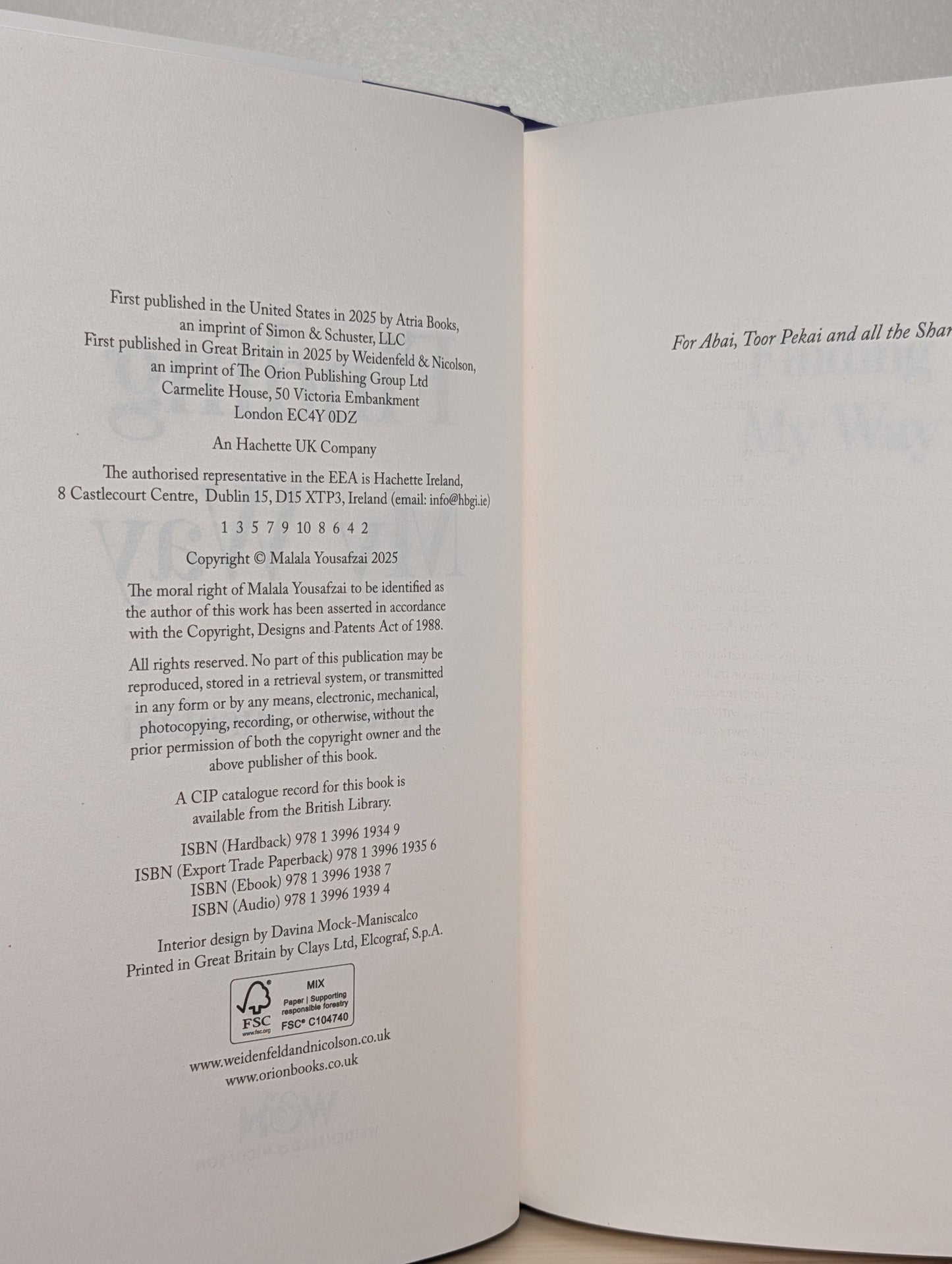 Finding My Way by Malala Yousafzai (Signed First Edition) - Fialta Books