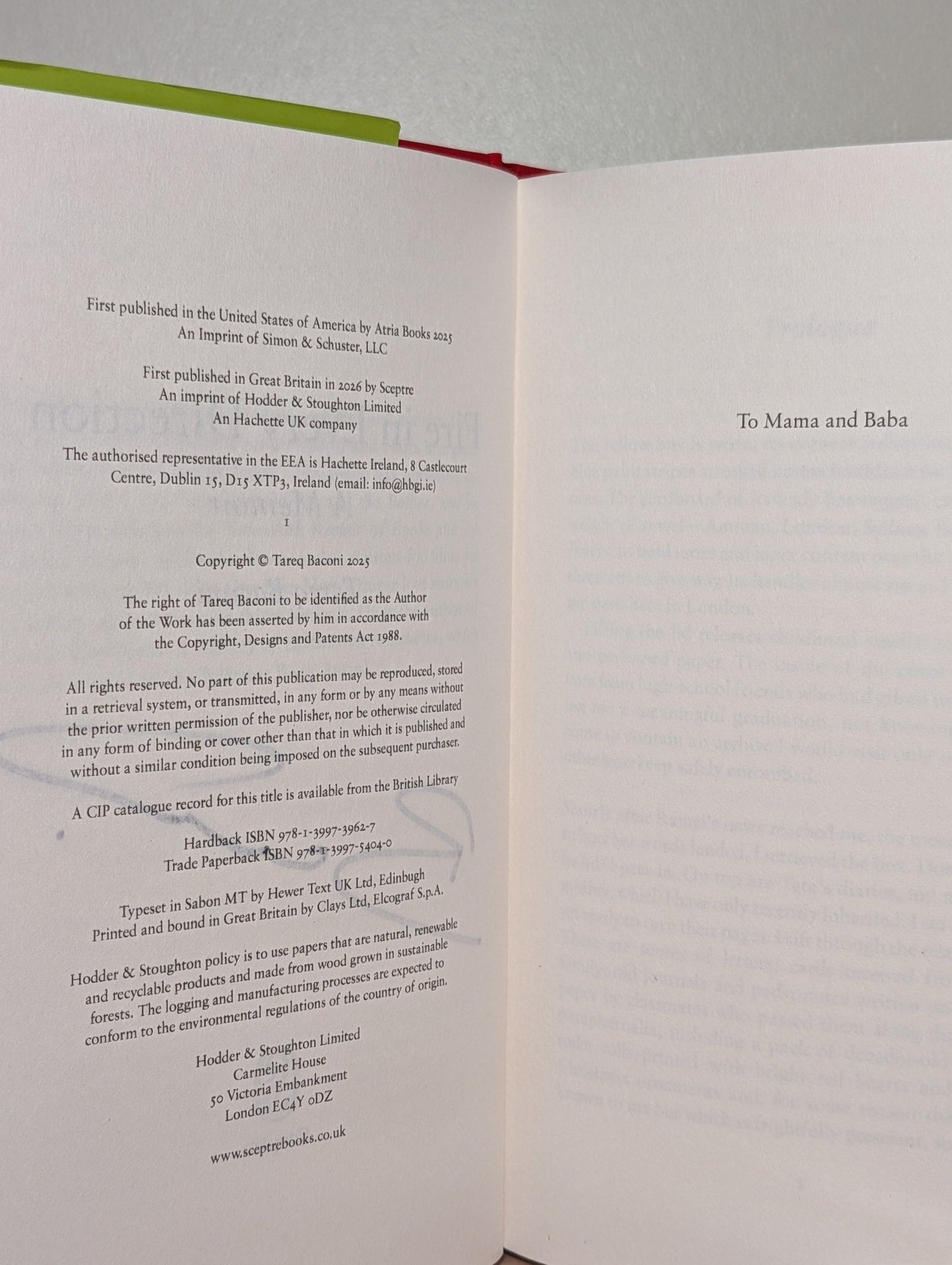 Fire in Every Direction: A Memoir by Tareq Baconi (Signed First Edition) - Fialta Books