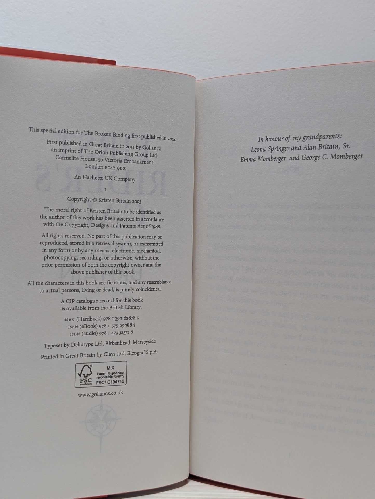 First Rider's Call by Kristen Britain (Signed Special Edition with sprayed edges) - Fialta Books