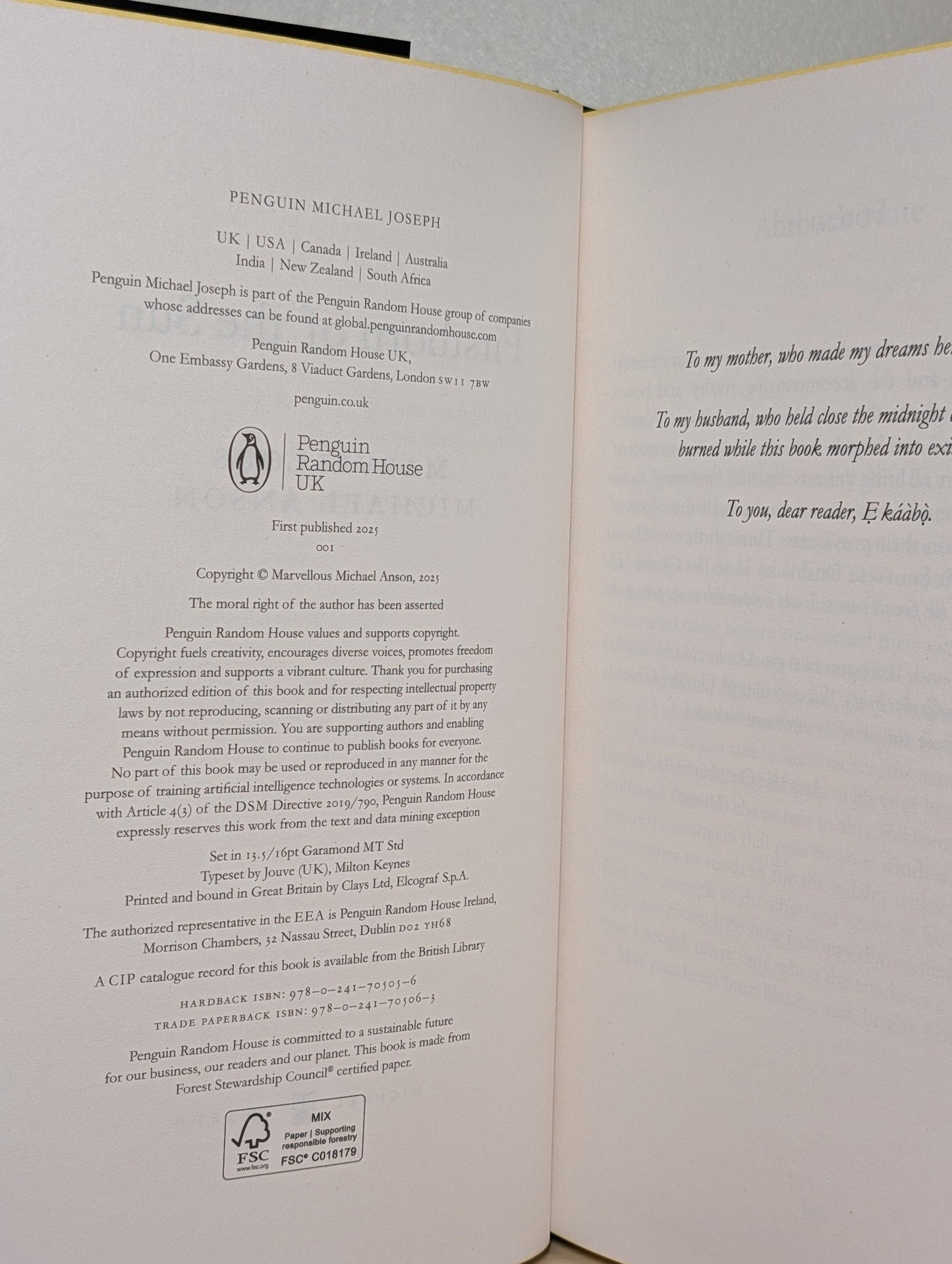 Firstborn of the Sun by Marvellous Michael Anson (Signed with yellow sprayed edges) - Fialta Books