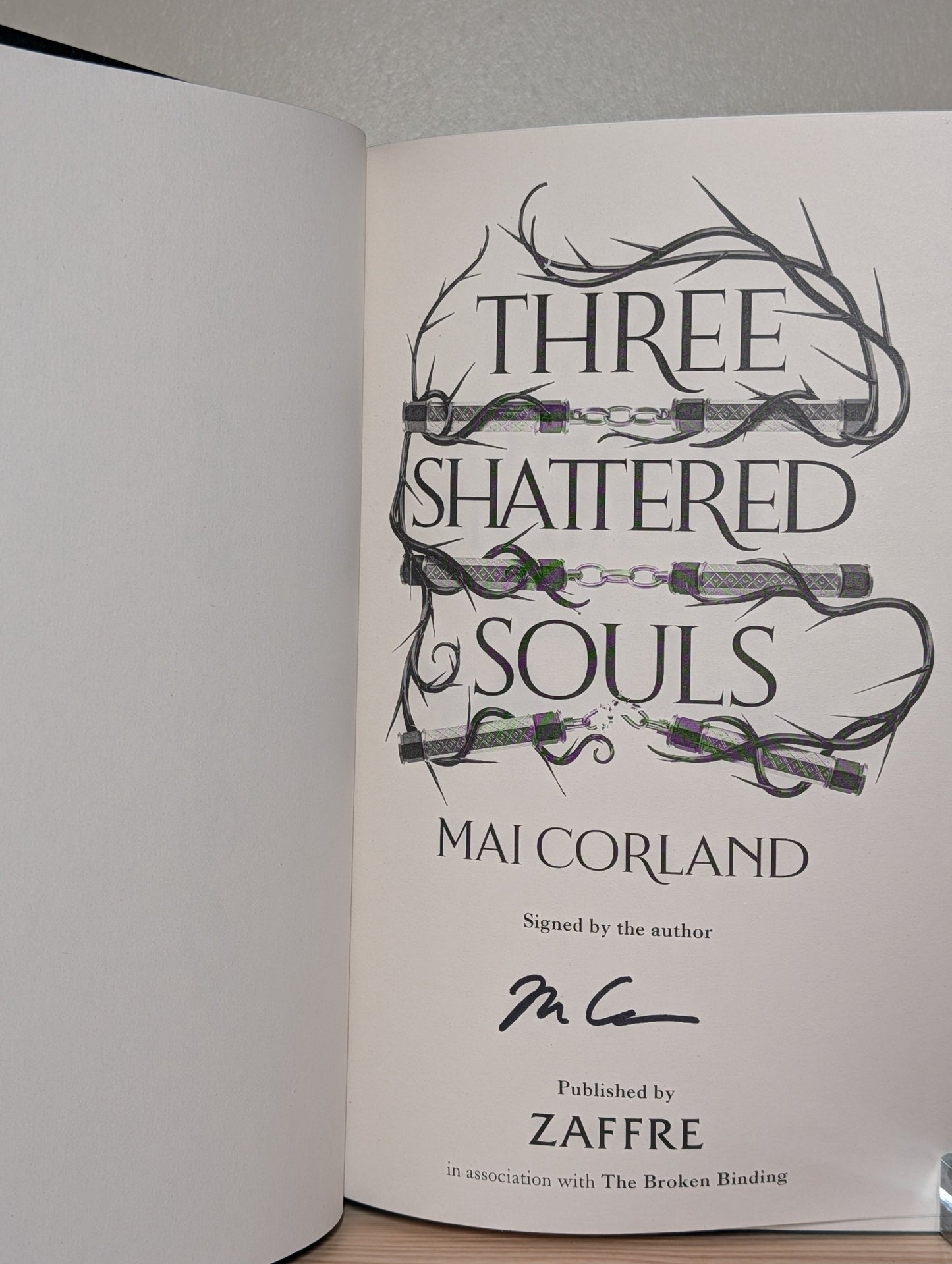 Five Broken Blades; Four Ruined Realms; Three Shattered Souls by Mai Corland (Signed with sprayed edges) - Fialta Books