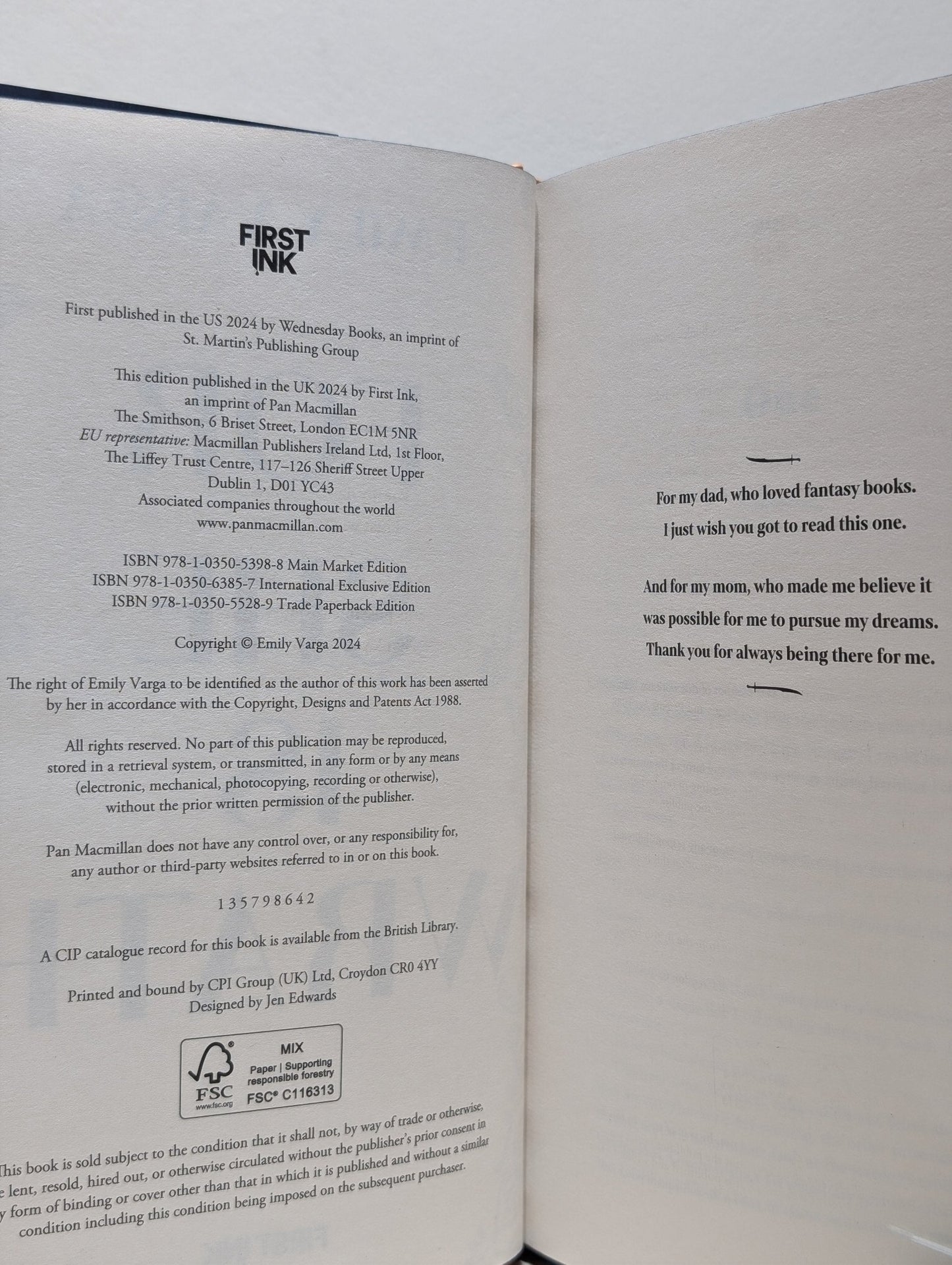 For She is Wrath by Emily Varga (Signed First Edition with sprayed edges) - Fialta Books