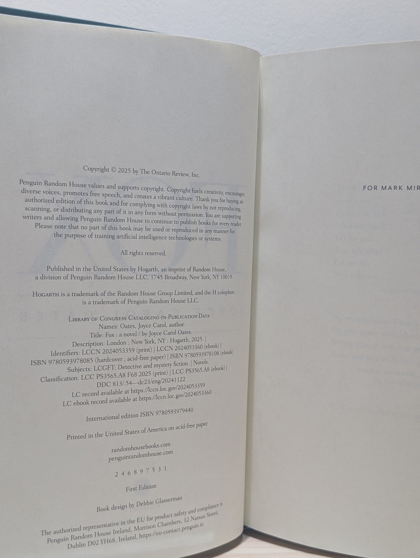 Fox: A Novel by Joyce Carol Oates (Signed First Edition) - Fialta Books