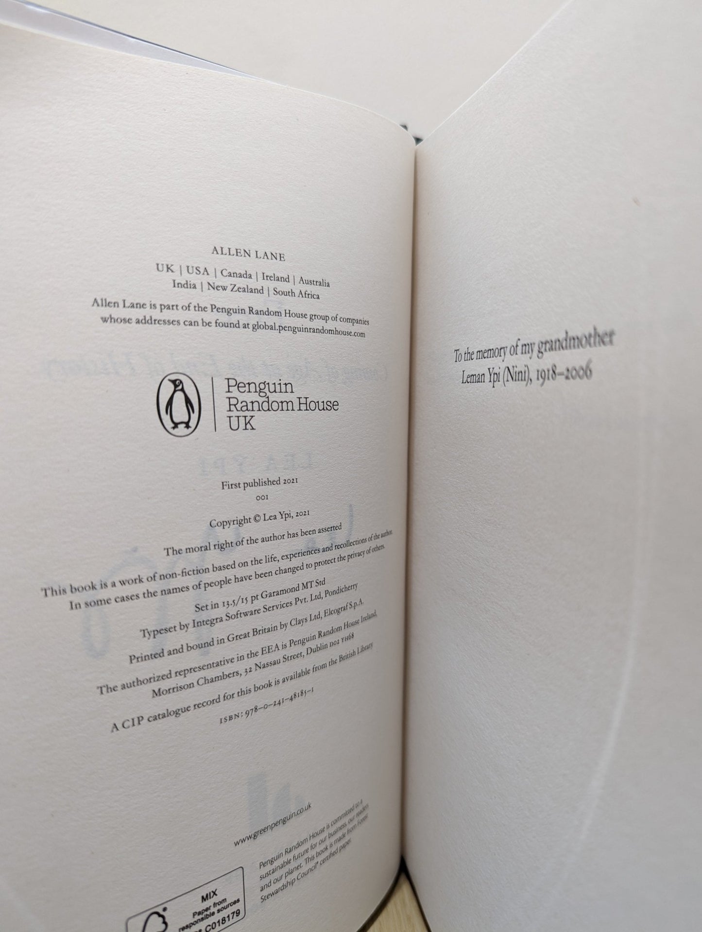 Free: Coming of Age at the End of History by Lea Ypi (Signed First Edition) - Fialta Books