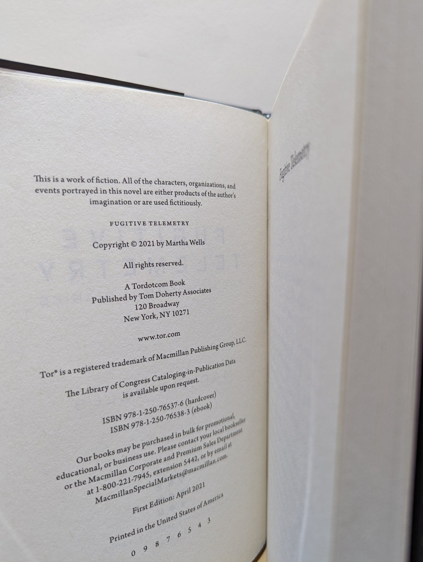 Fugitive Telemetry by Martha Wells (Signed) - Fialta Books