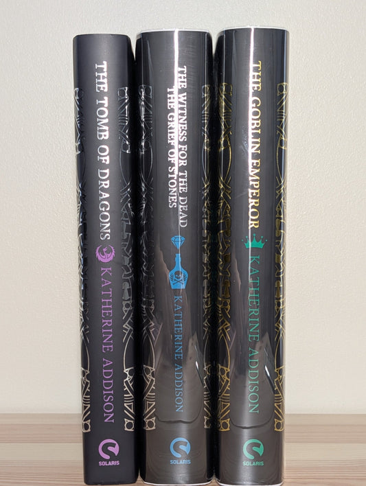 Goblin Emperor; Witness for the Dead, The Grief of Stones; Tomb of Dragons by Katherine Addison (Signed Set) - Fialta Books