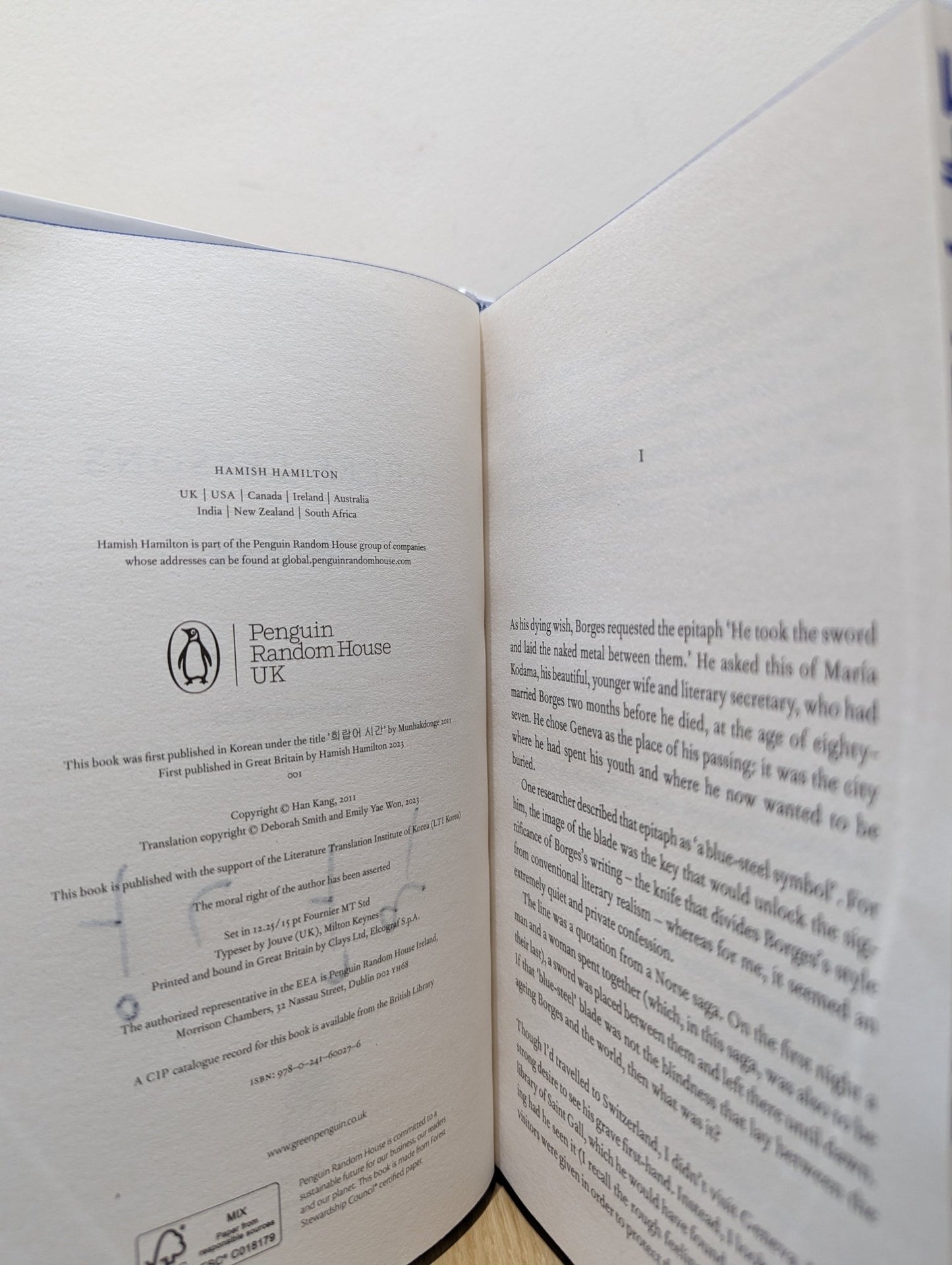 Greek Lessons by Han Kang (Signed First Edition with sprayed edges) - Fialta Books