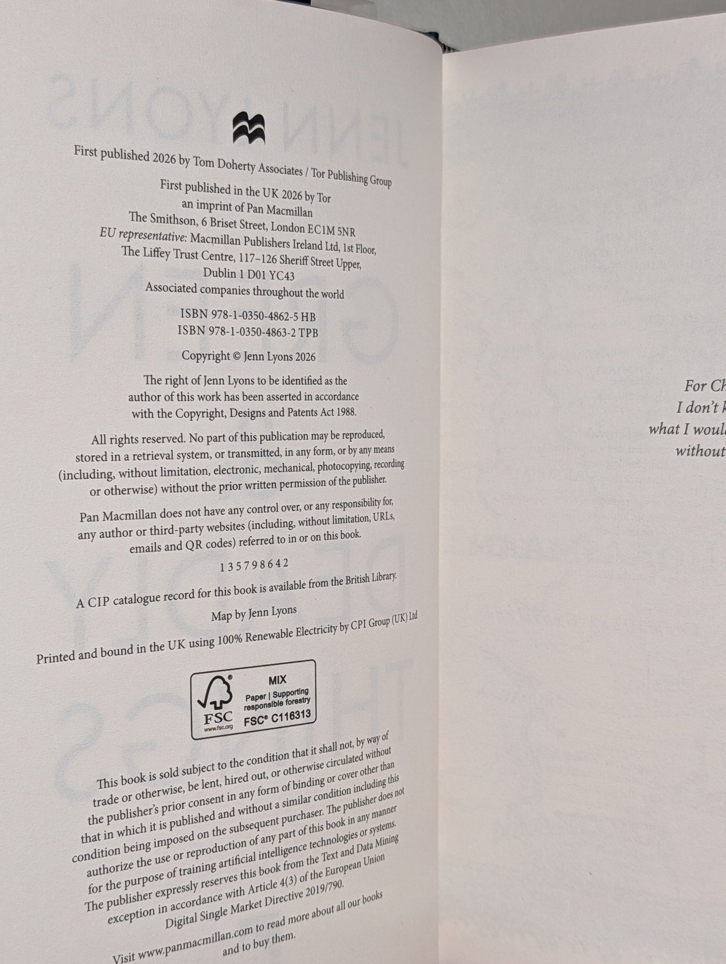 Green and Deadly Things by Jenn Lyons (Signed First Edition with sprayed edges) - Fialta Books