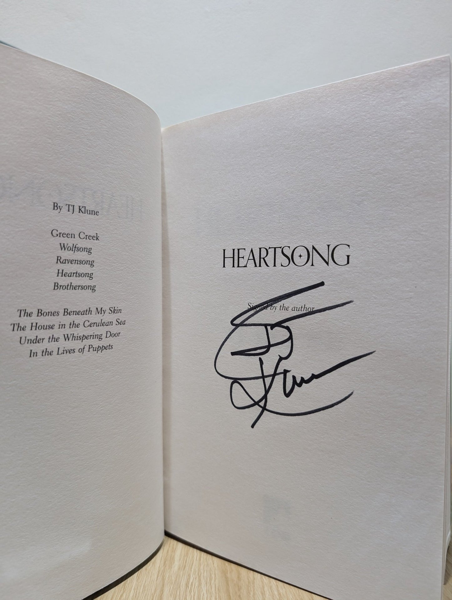 Green Creek 1 - 4: Wolfsong; Ravensong; Heartsong; Brothersong by TJ Klune (Signed First Edition Set) - Fialta Books