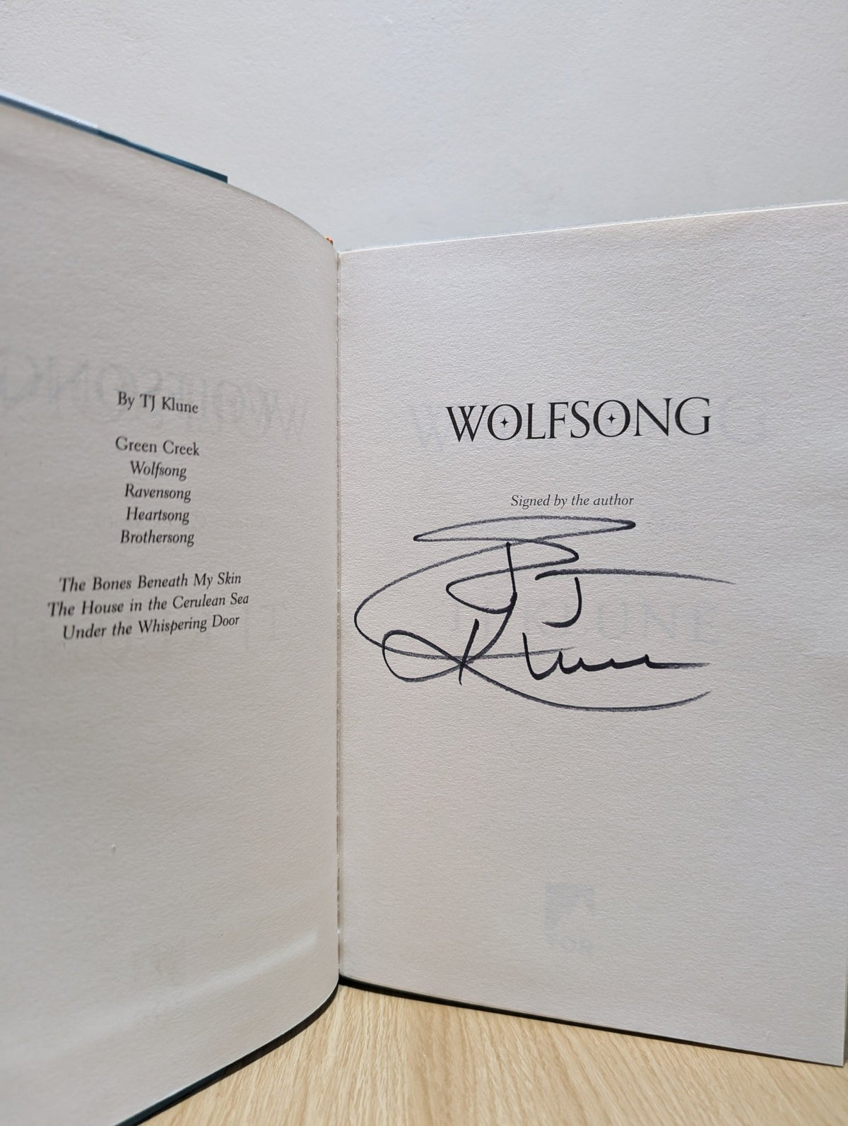 Green Creek 1 - 4: Wolfsong; Ravensong; Heartsong; Brothersong by TJ Klune (Signed First Edition Set) - Fialta Books