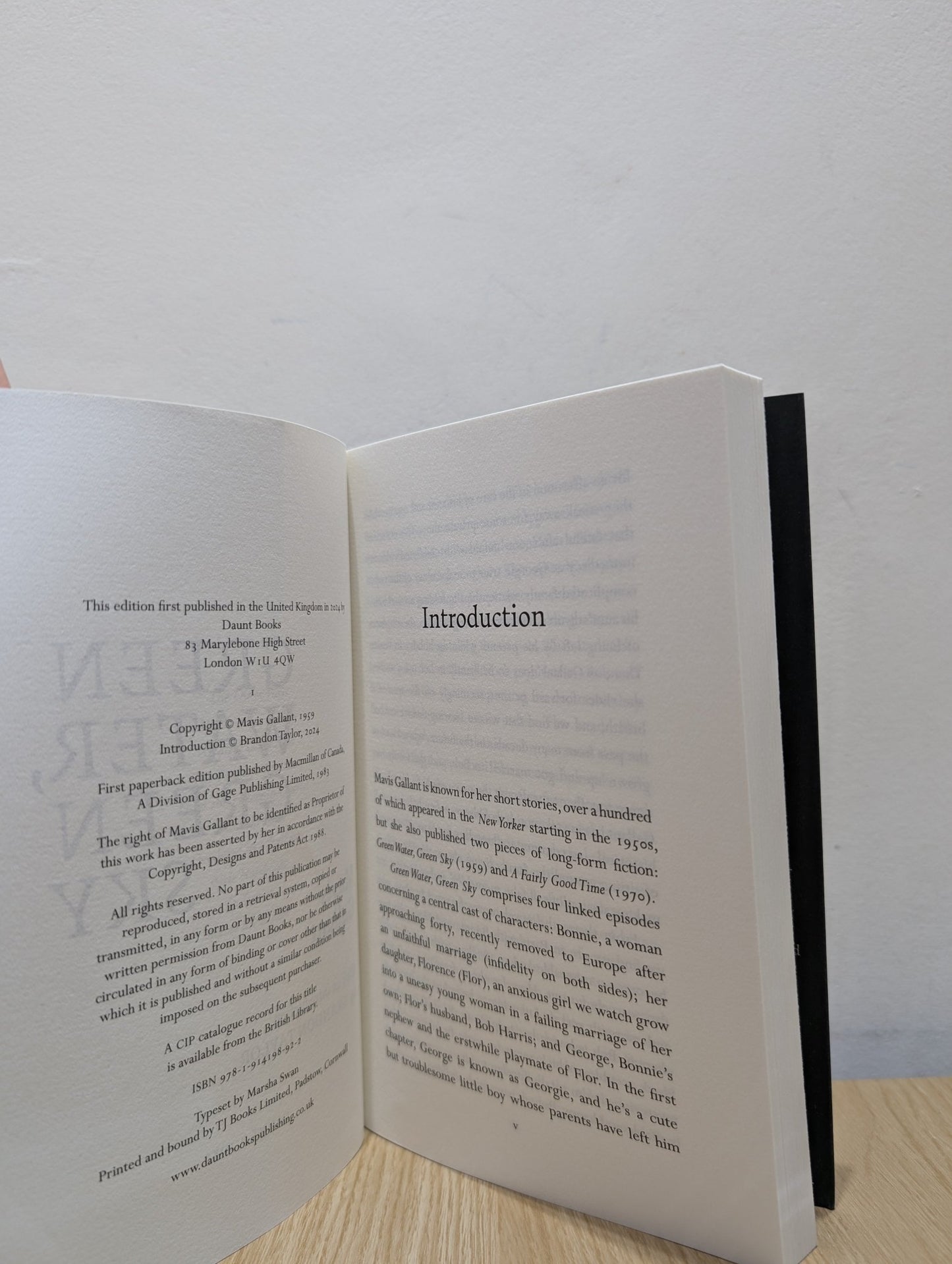 Green Water, Green Sky by Mavis Gallant (First Edition) - Fialta Books