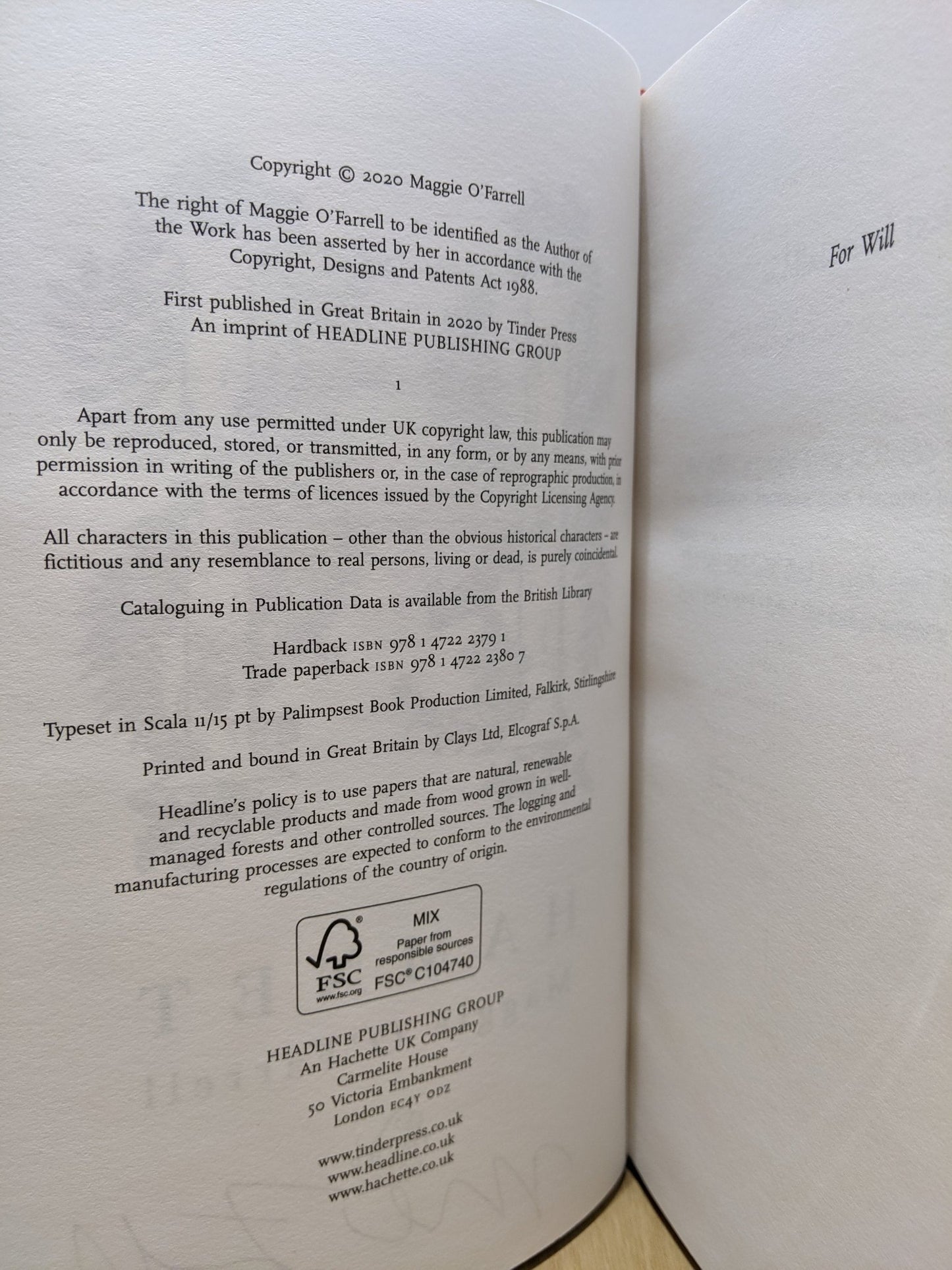 Hamnet by Maggie O'Farrell (Signed First Edition) - Fialta Books