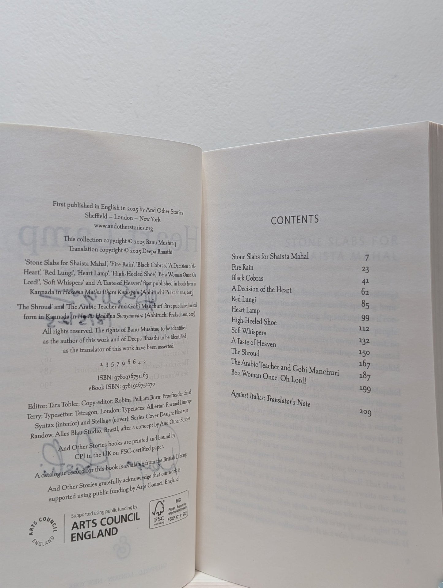 Heart Lamp: Selected Stories by Banu Mushtaq (Double Signed First Edition) - Fialta Books