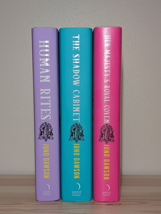 Her Majesty's Royal Coven; The Shadow Cabinet; Human Rites by Juno Dawson (Signed Set with sprayed edges) - Fialta Books