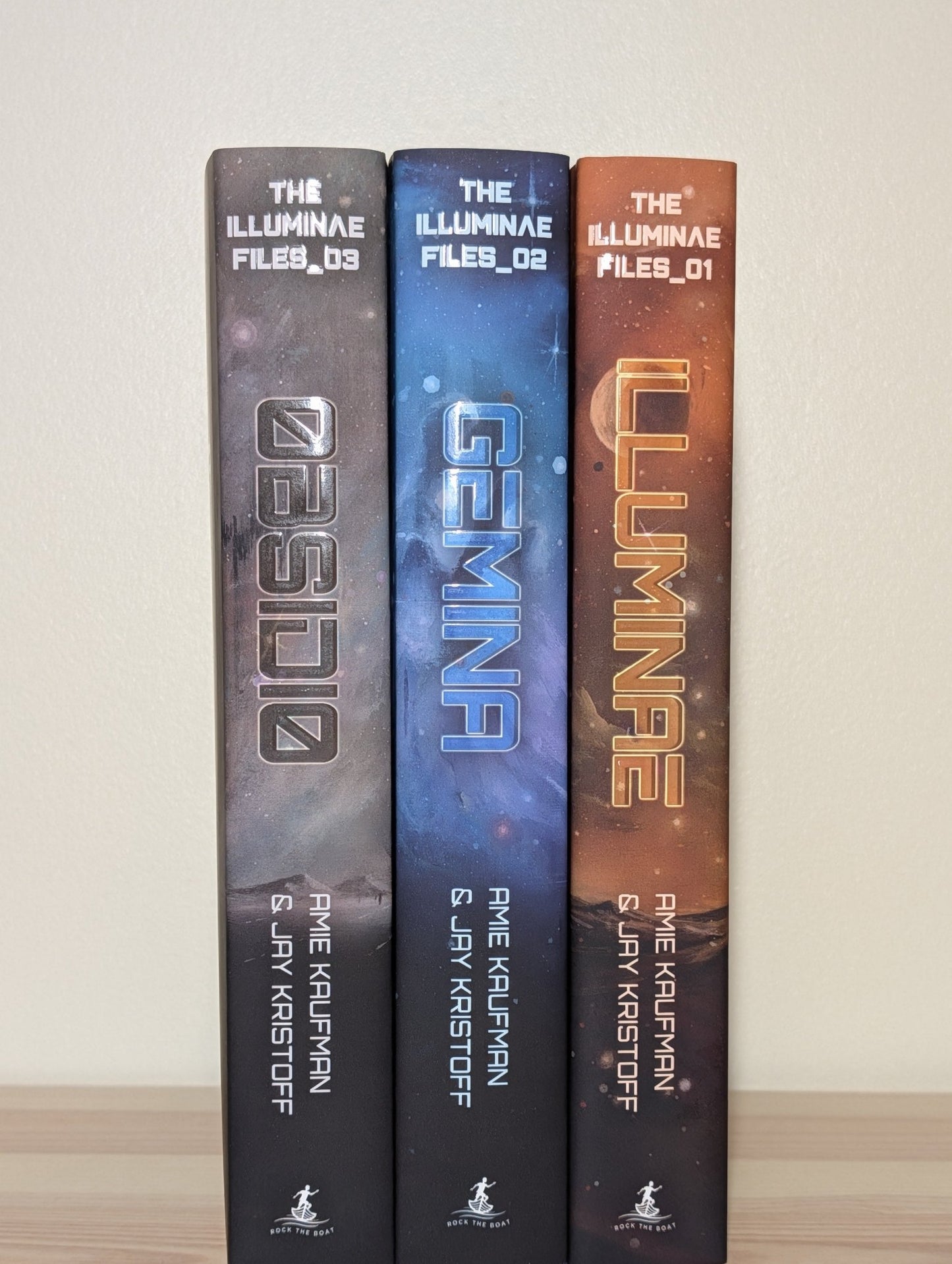 Illuminae Files: Illuminae; Gemina; Obsidio by Jay Kristoff Amie Kaufman (Signed Set with sprayed edges) - Fialta Books