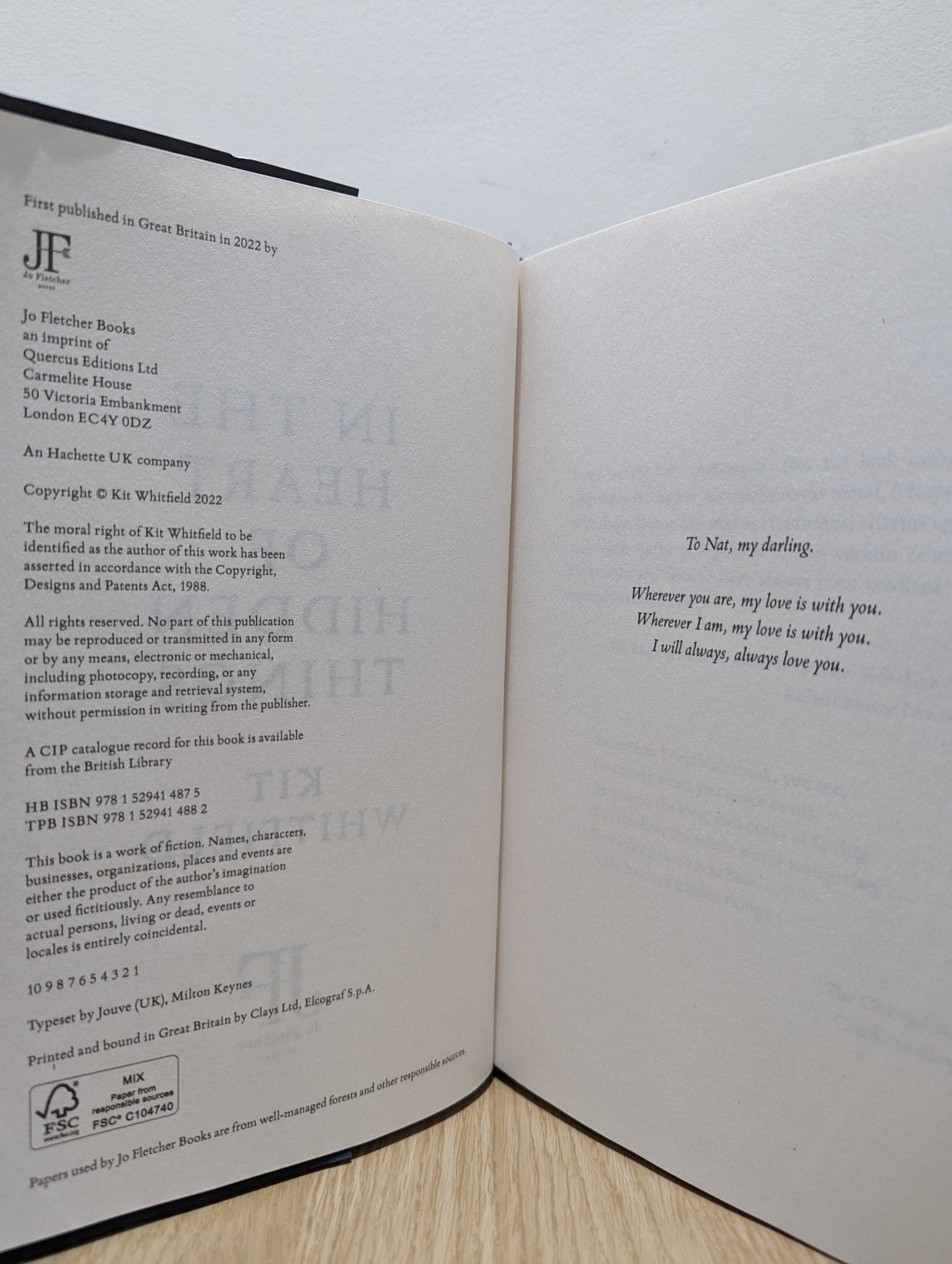 In the Heart of Hidden Things by Kit Whitfield (Signed First Edition) - Fialta Books