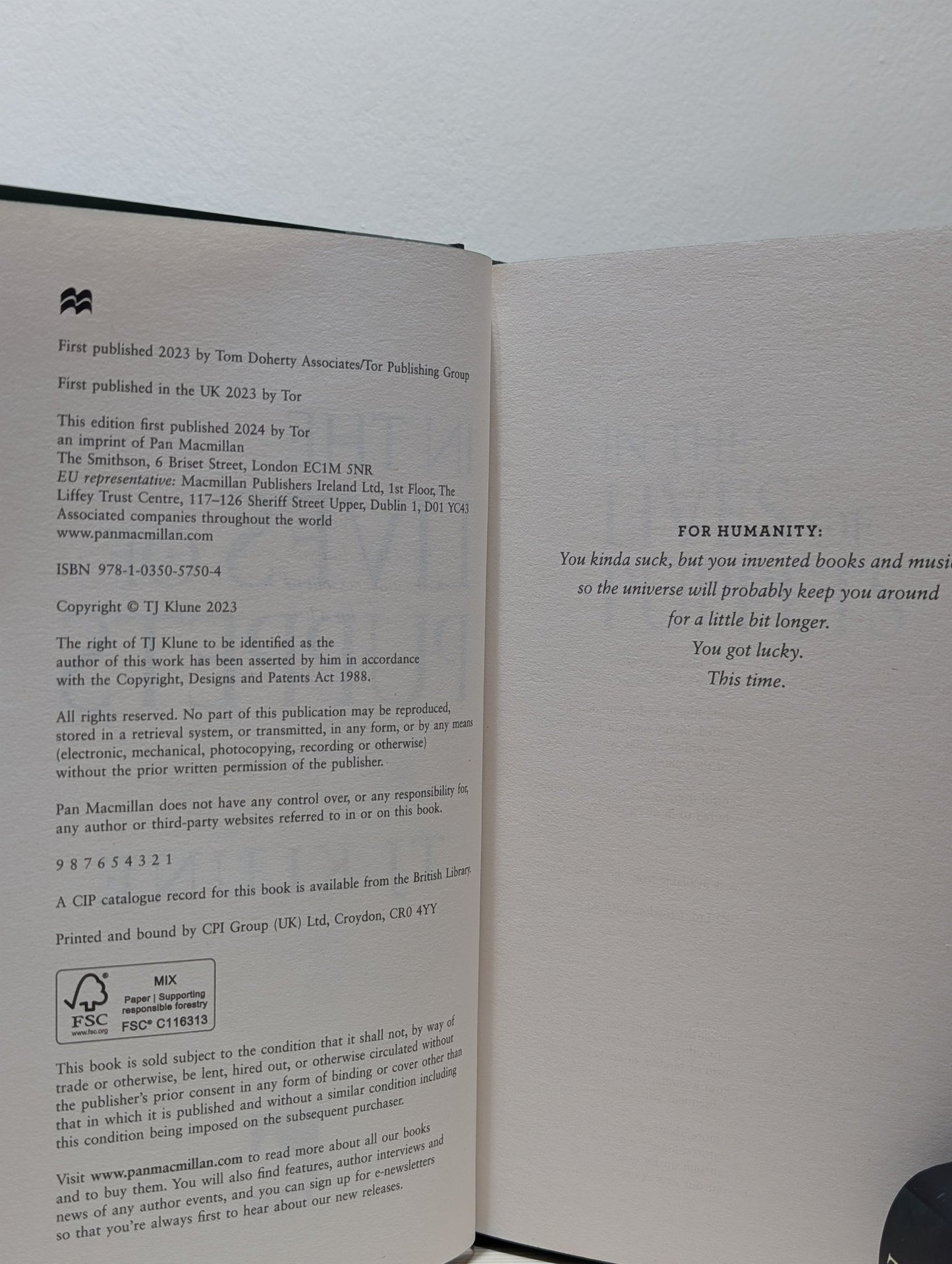 In the Lives of Puppets; Somewhere Beyond the Sea by TJ Klune (Signed Special Edition with sprayed edges) - Fialta Books