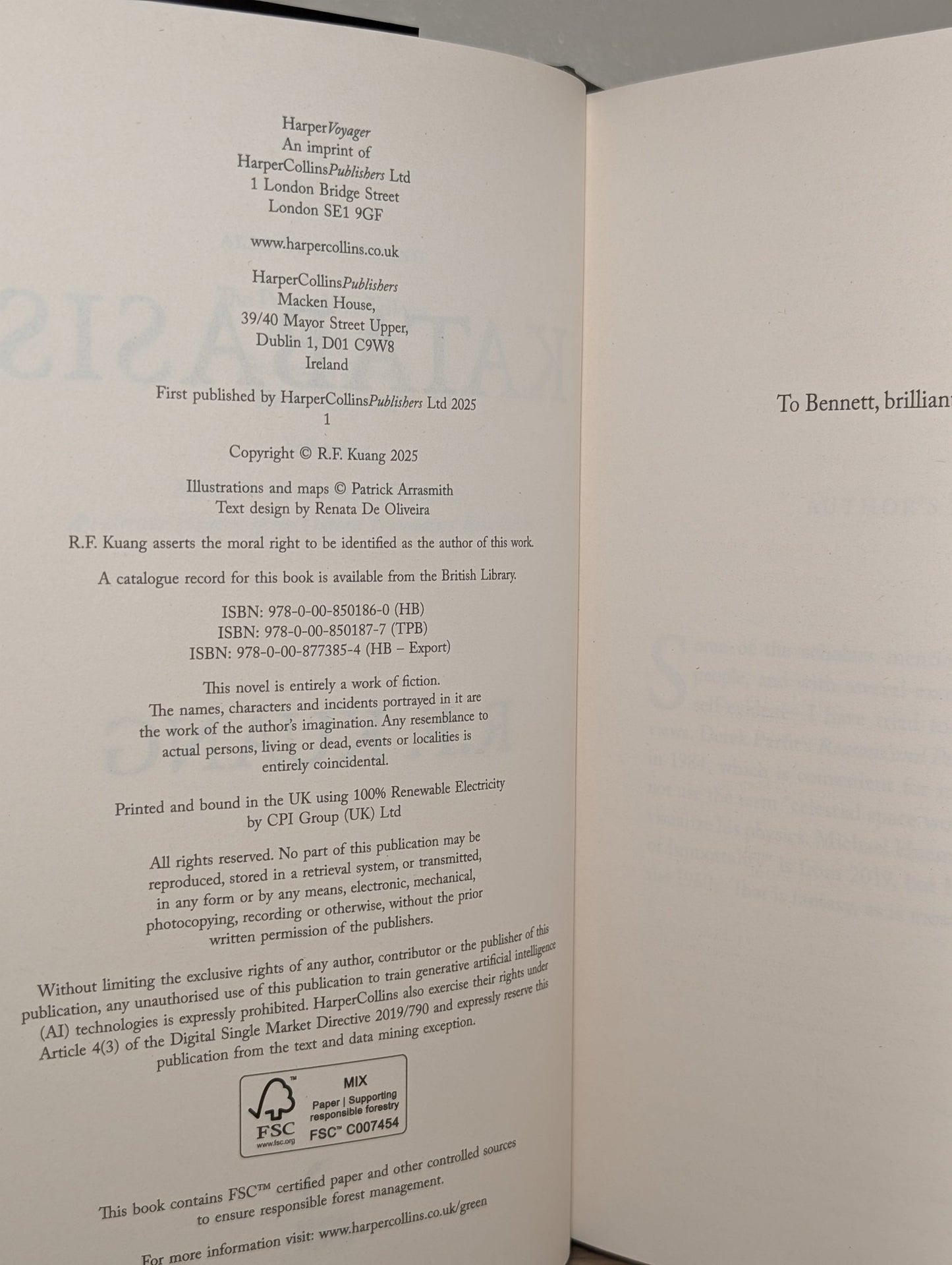 Katabasis by R.F. Kuang (Signed First Edition) - Fialta Books