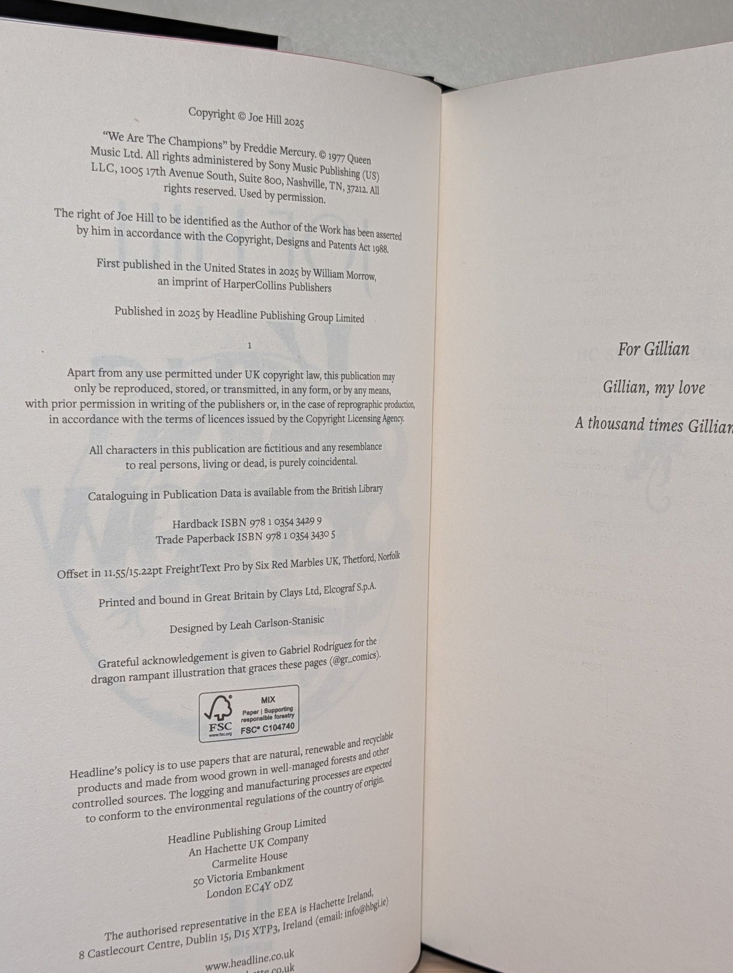 King Sorrow by Joe Hill (Signed Numbered with sprayed edges) - Fialta Books