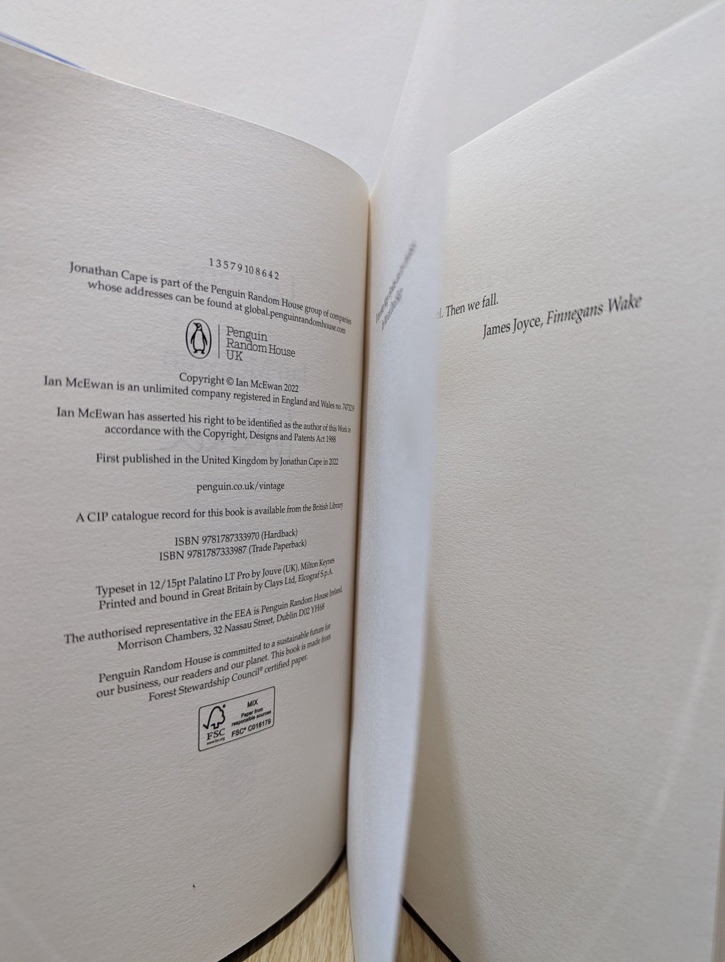 Lessons by Ian McEwan (Signed First Edition with extra essay) - Fialta Books