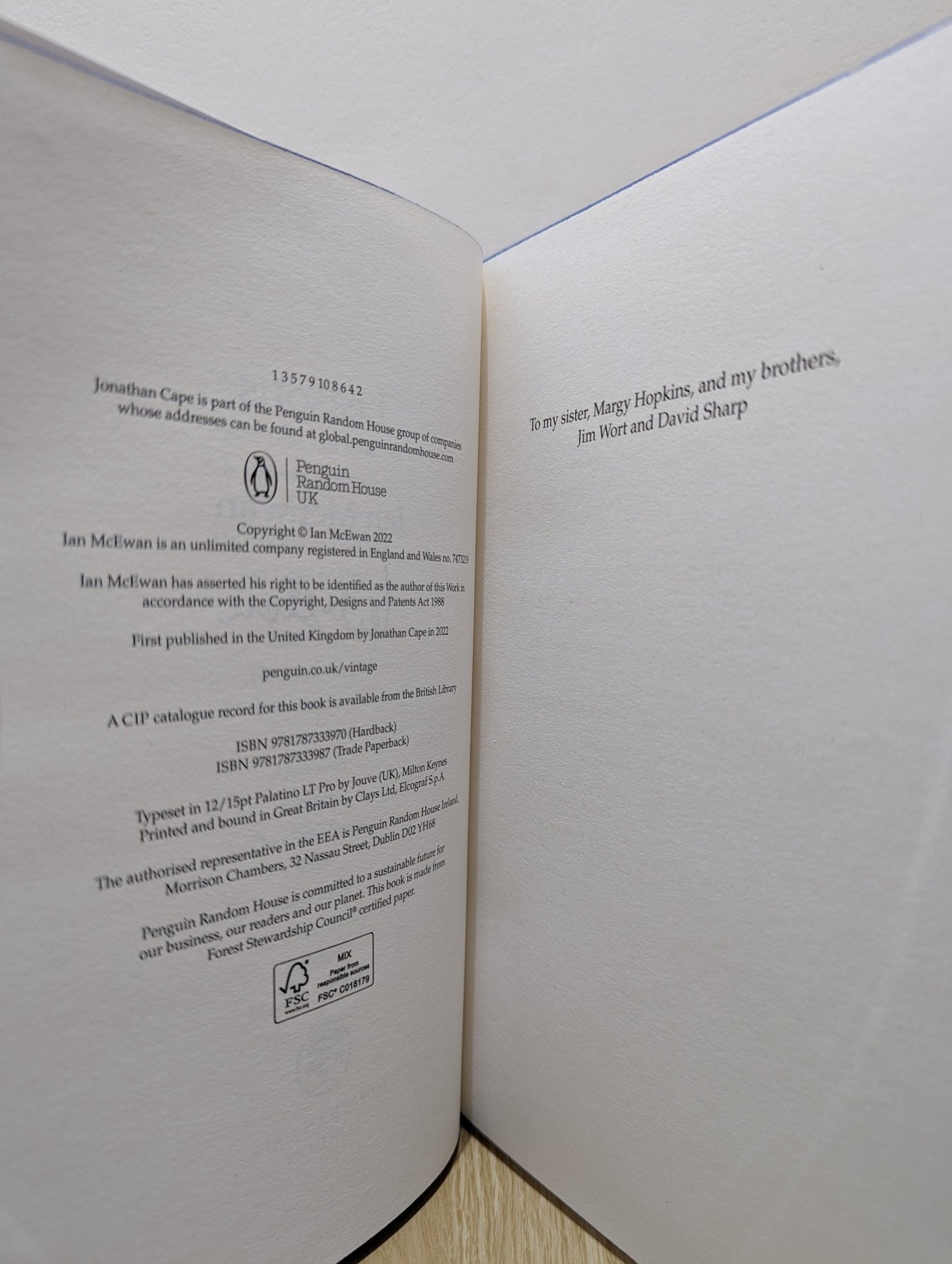 Lessons by Ian McEwan (Signed First Edition with sprayed edges) - Fialta Books