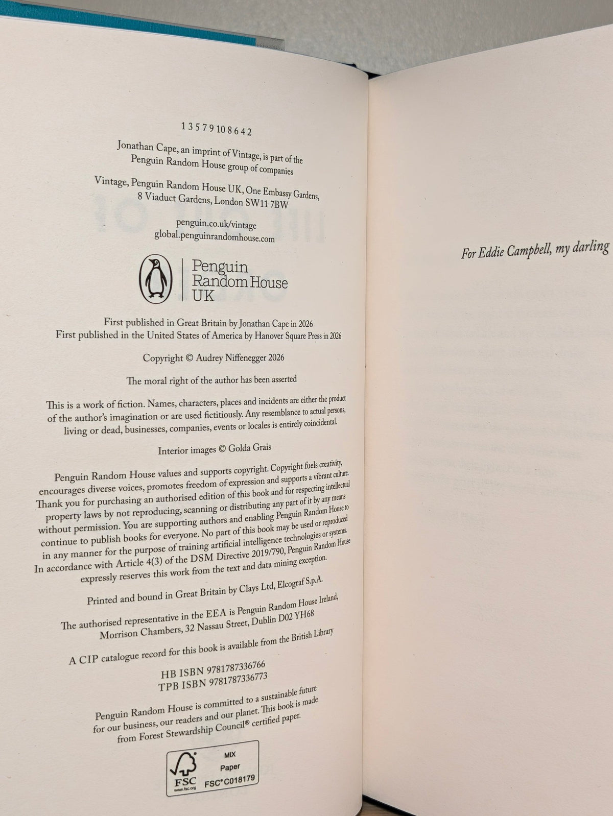 Life Out of Order by Audrey Niffenegger (Signed First Edition with sprayed edges) - Fialta Books