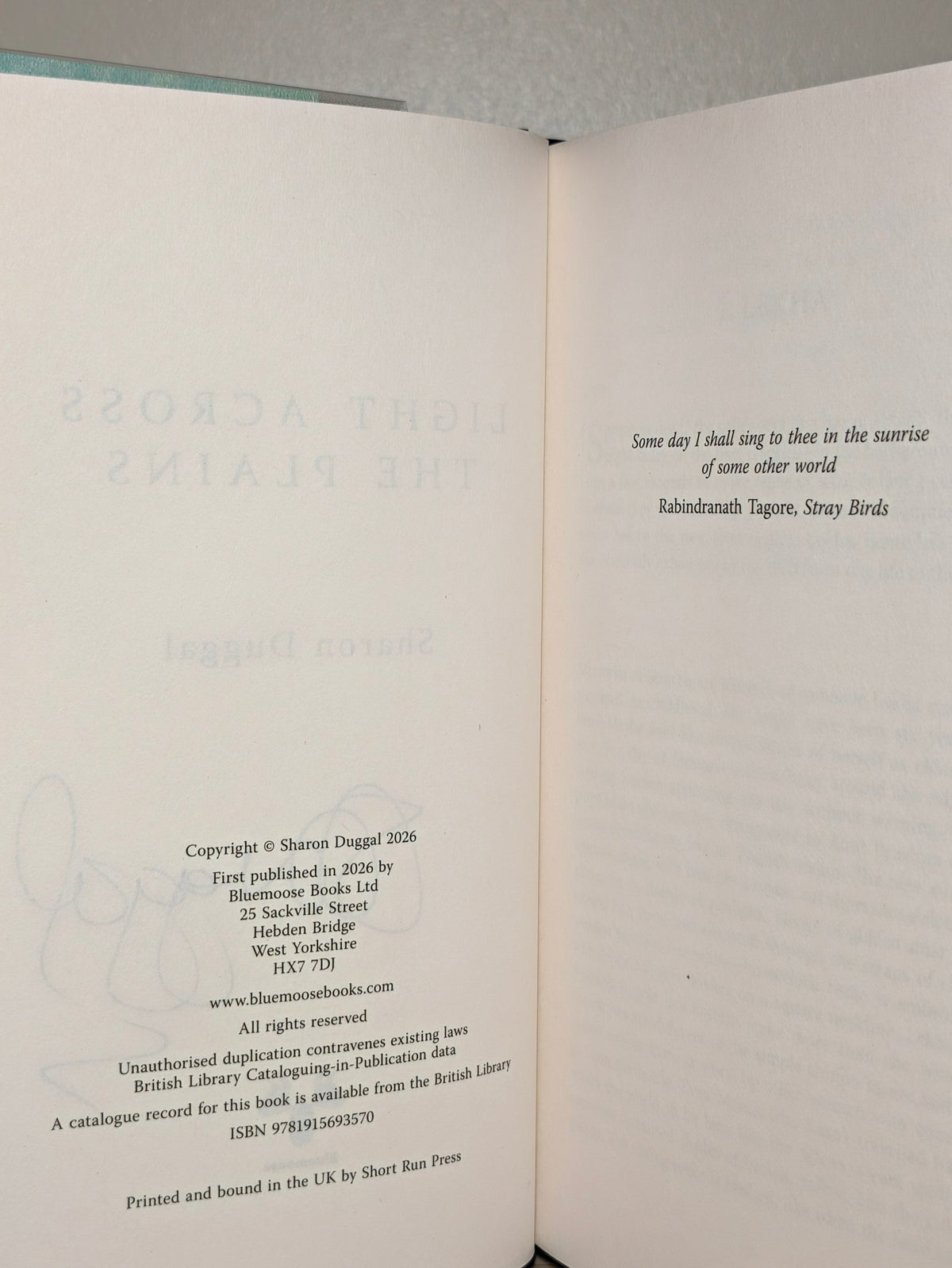 Light Across the Plains by Sharon Duggal (Signed First Edition) - Fialta Books