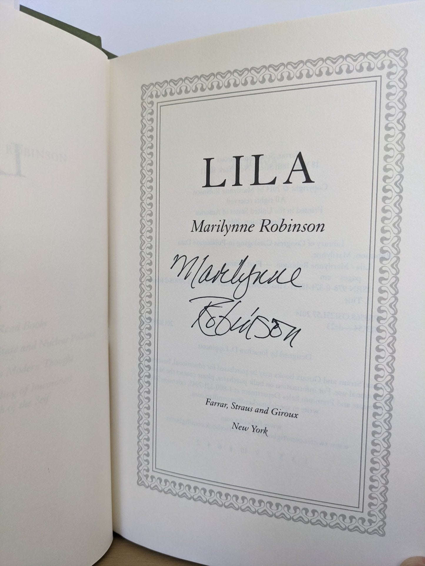 Lila A Novel by Marilynne Robinson (Signed First Edition) - Fialta Books
