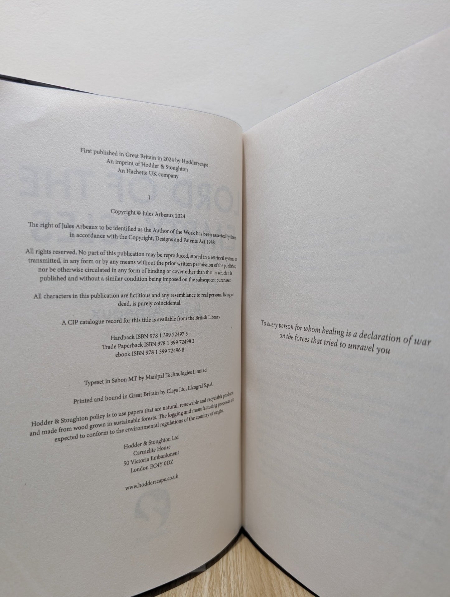 Lord of the Empty Isles by Jules Arbeaux (Signed Numbered First Edition with sprayed edges) - Fialta Books