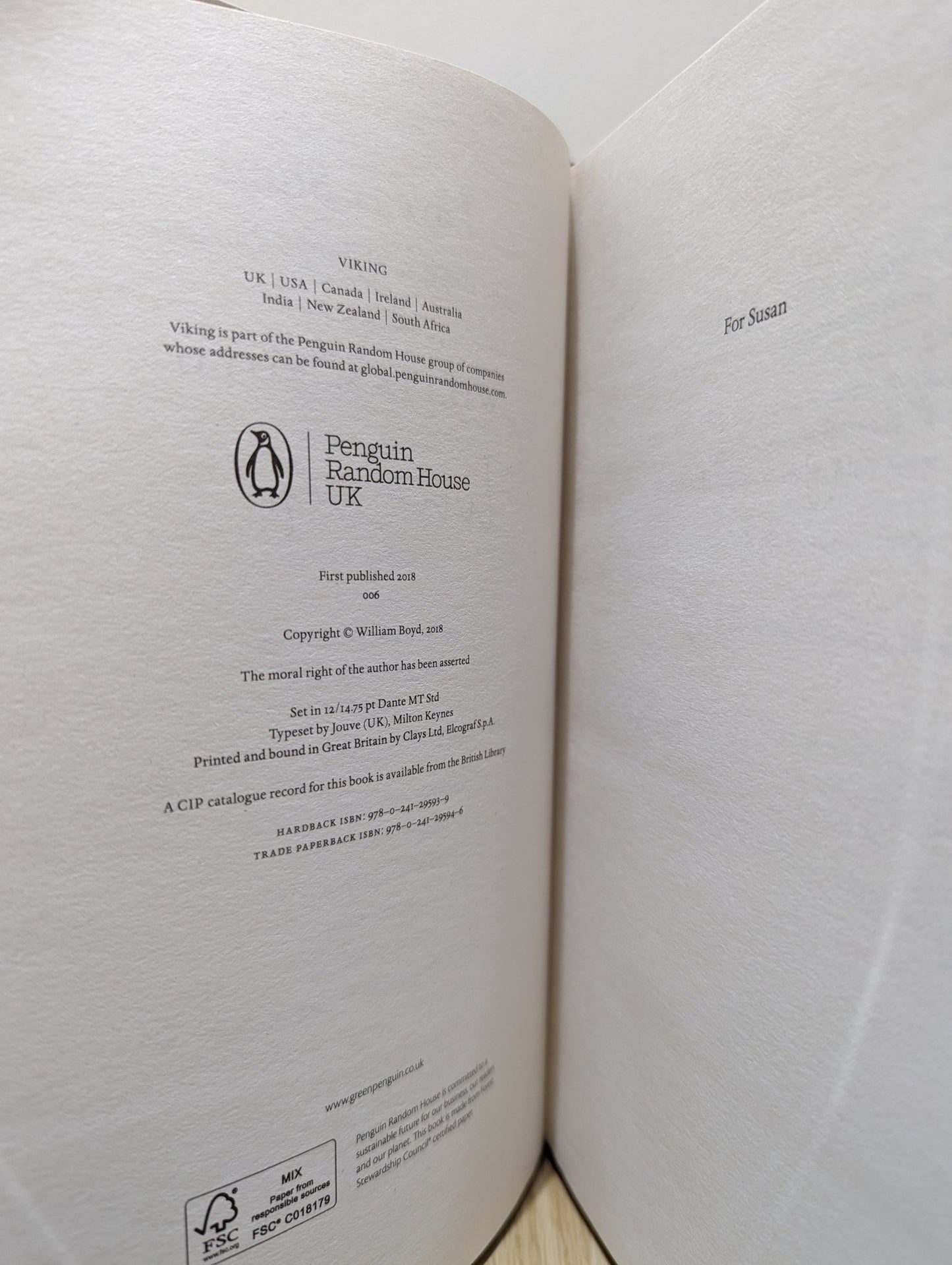 Love is Blind by William Boyd (Signed First Edition) - Fialta Books