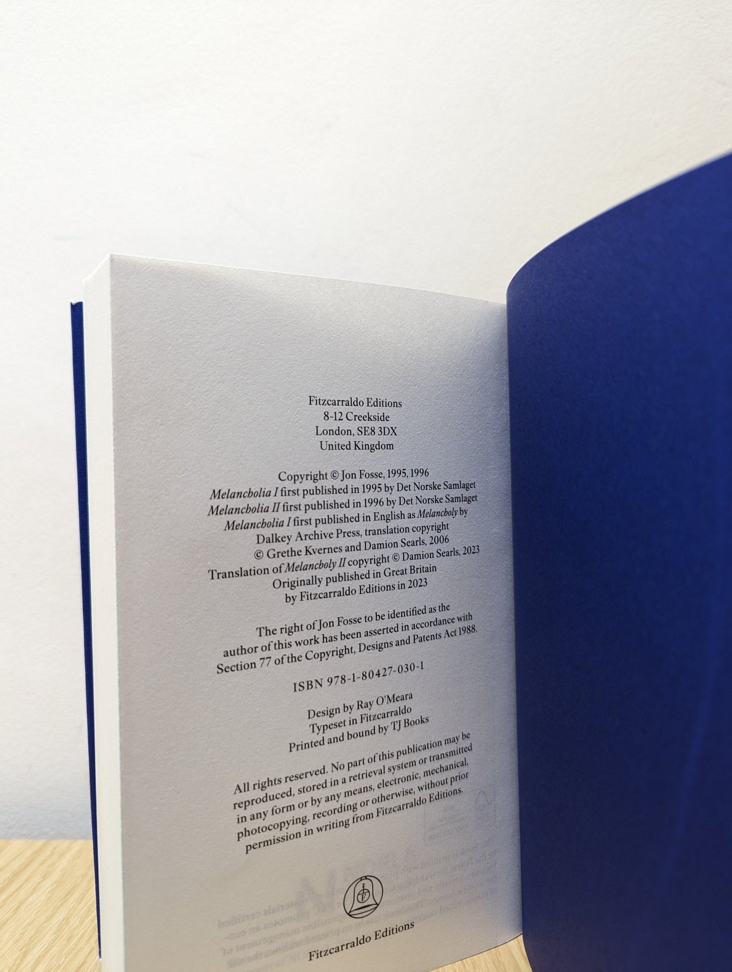 Melancholy I - II by Jon Fosse (First Edition) - Fialta Books