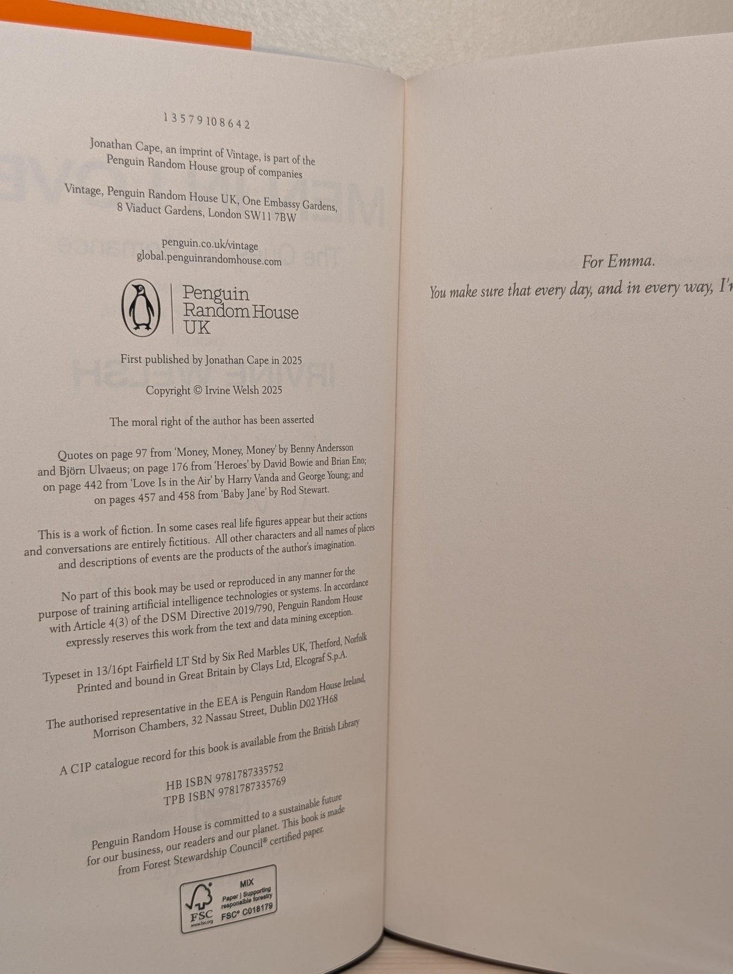 Men in Love by Irvine Welsh (Signed First Edition) - Fialta Books