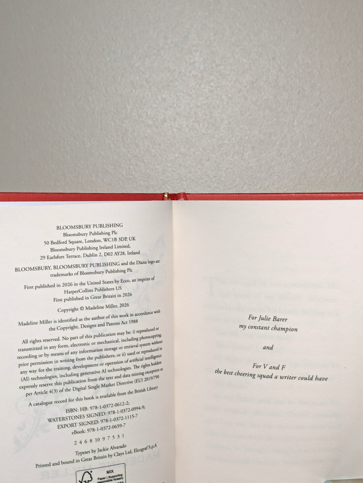 Mestra by Madeline Miller (Signed First Edition) - Fialta Books