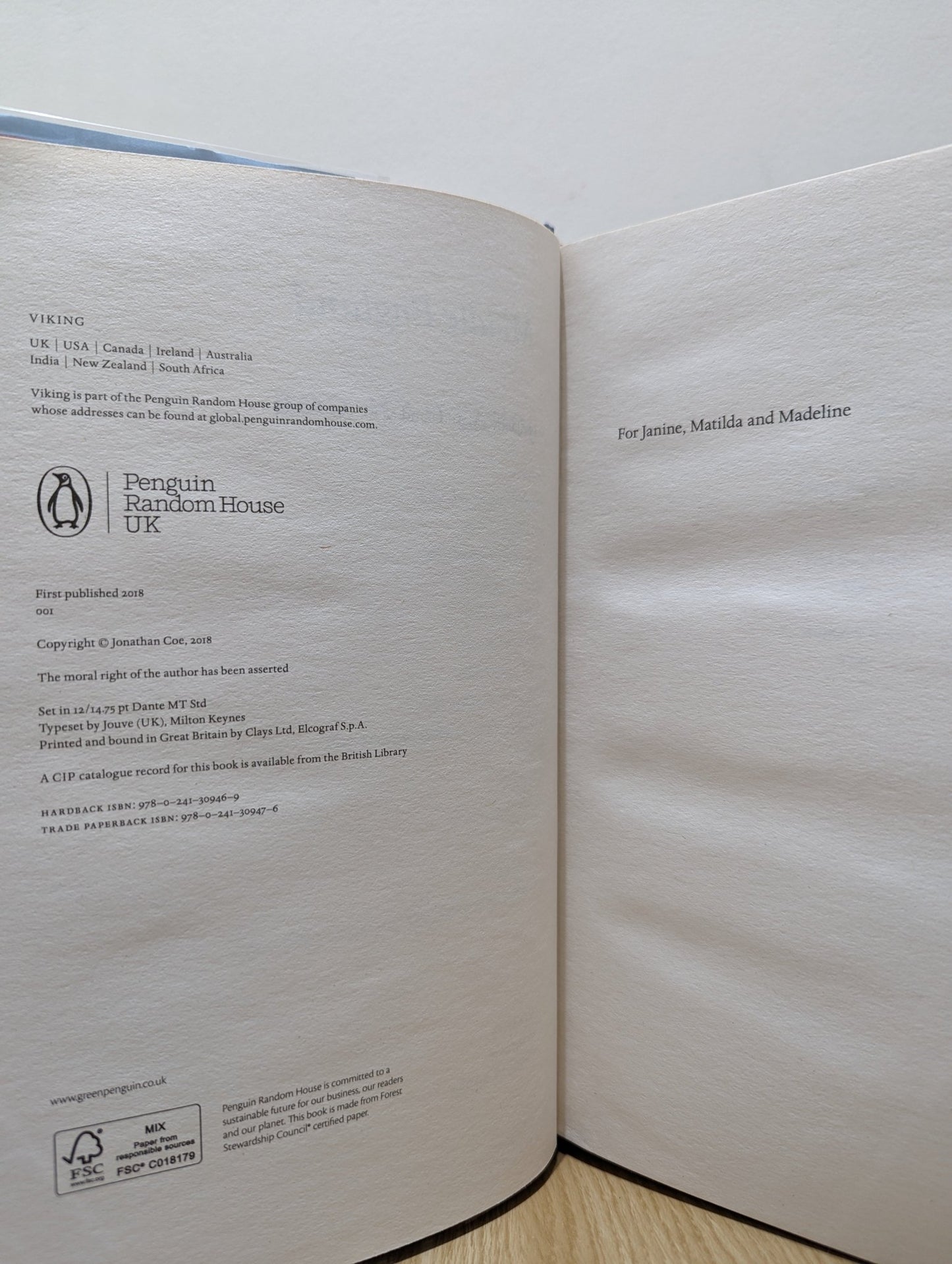 Middle England by Jonathan Coe (Signed First Edition) - Fialta Books