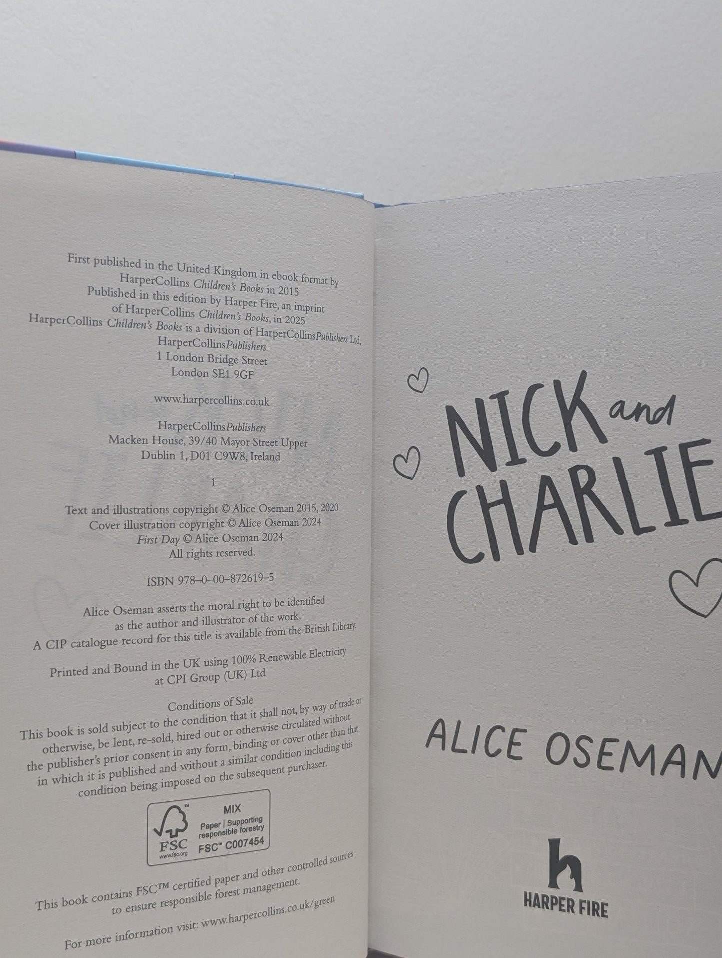 Nick and Charlie: A Heartstopper novella by Alice Oseman (Signed Hardback Edition with sprayed edges) - Fialta Books