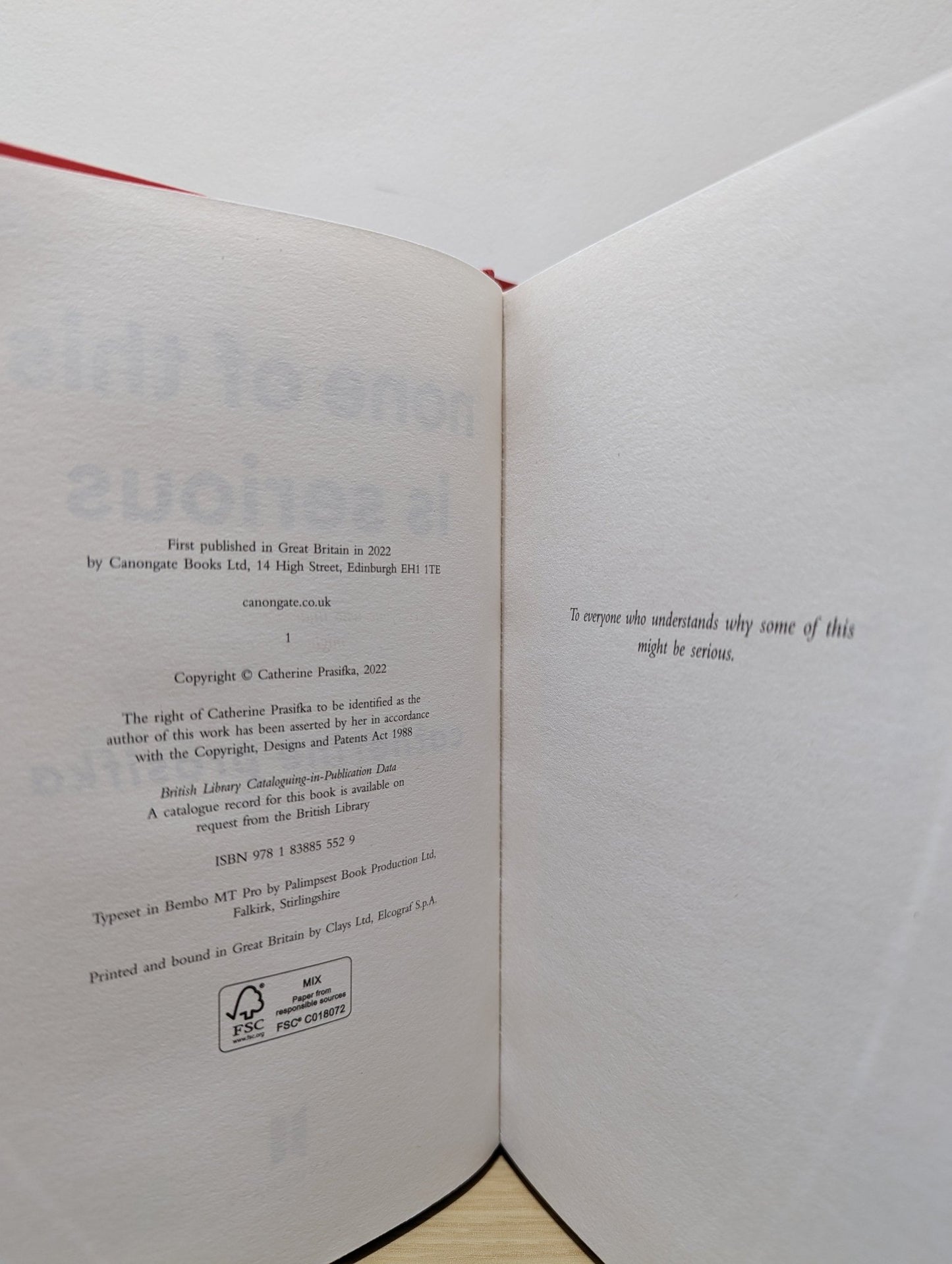 None of This Is Serious by Catherine Prasifka (Signed First Edition) - Fialta Books