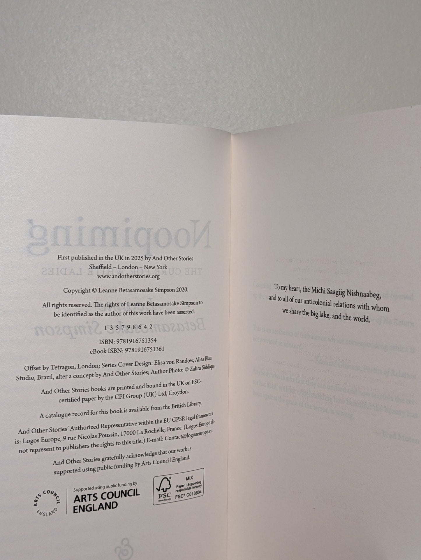 Noopiming: The Cure for White Ladies by Leanne Betasamosake Simpson (First Edition) - Fialta Books