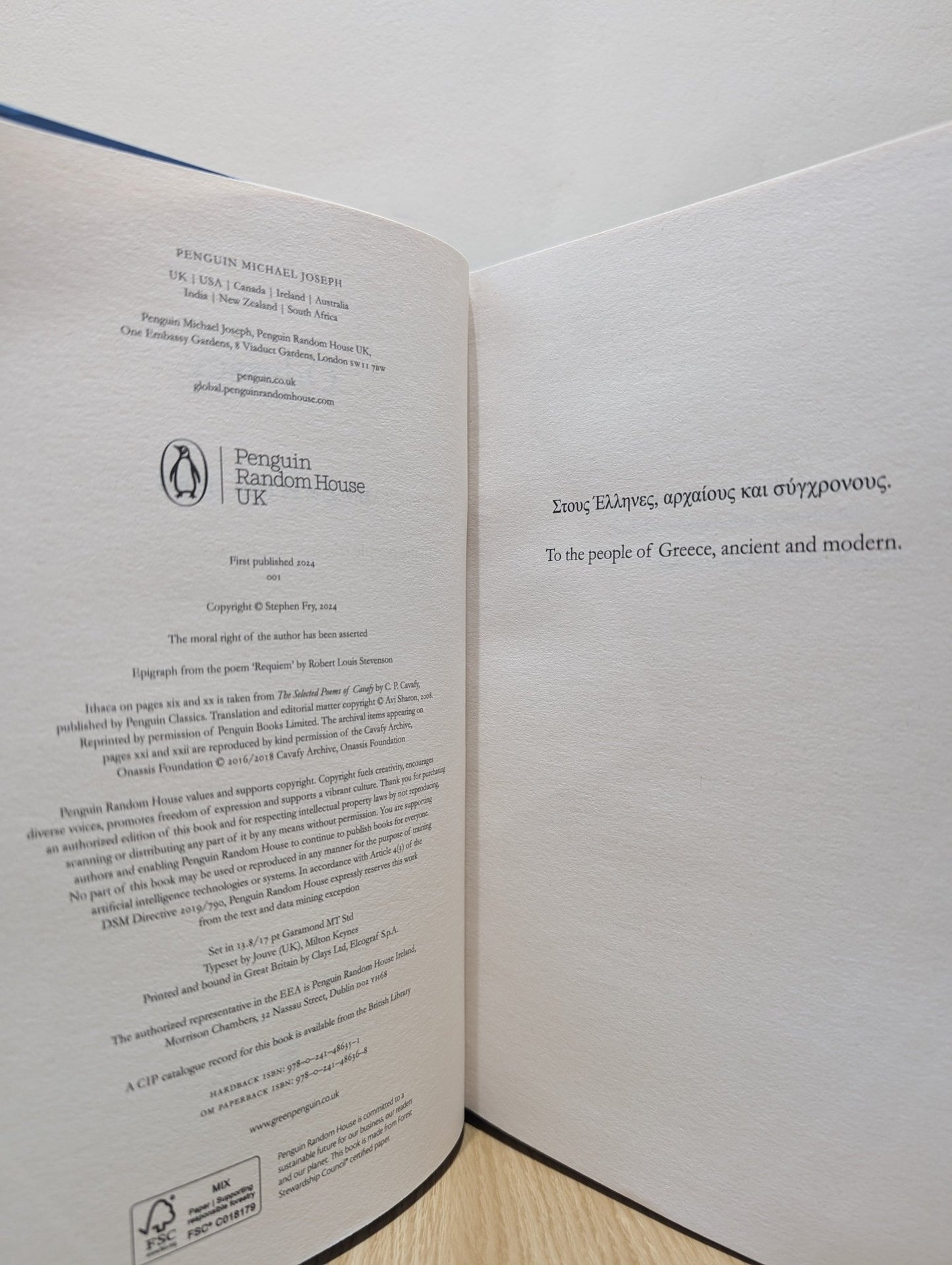 Odyssey: Stephen Fry's Greek Myths 4 by Stephen Fry (Signed First Edition with bonus content) - Fialta Books