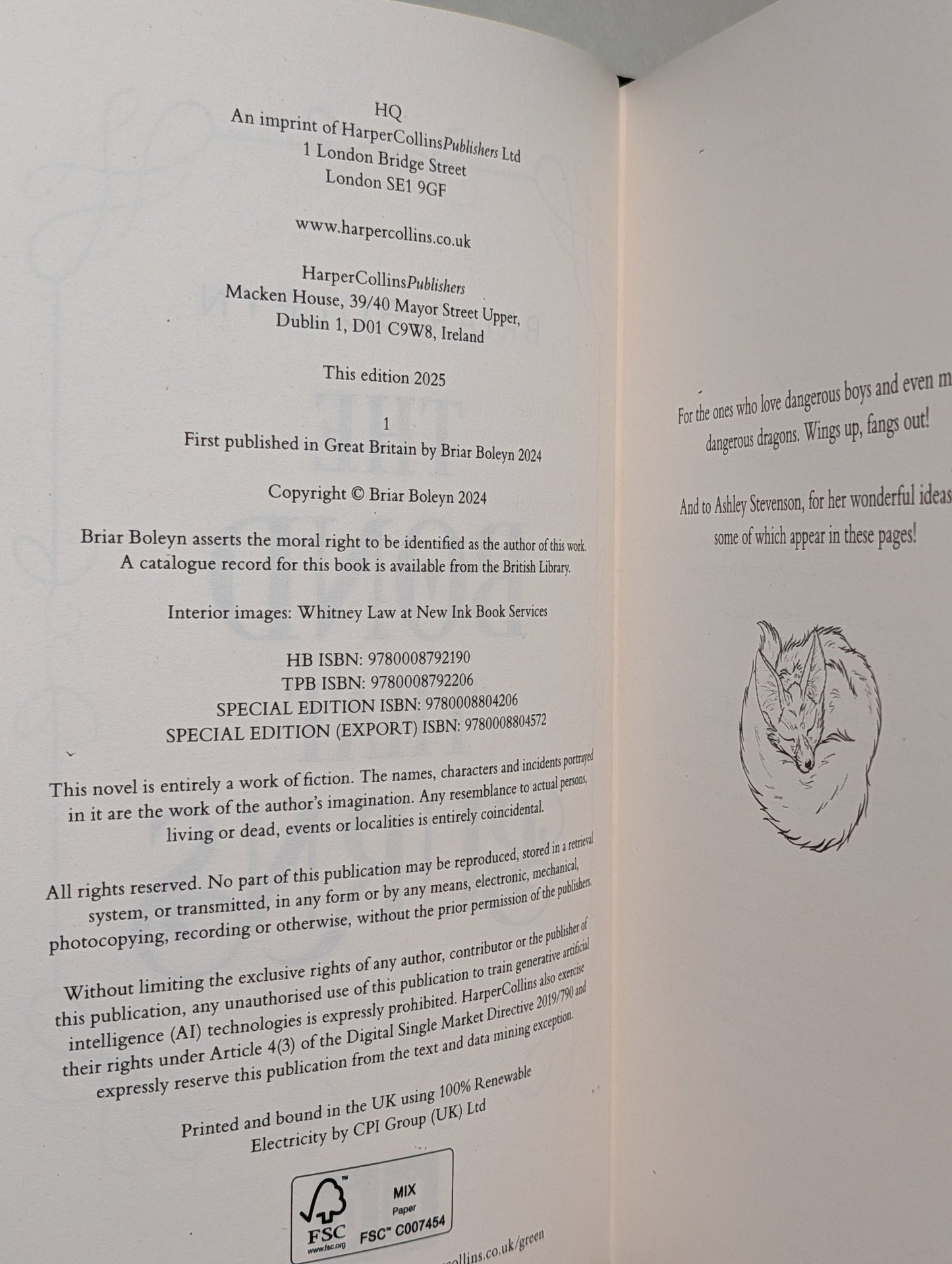 On Wings Of Blood; The Bond that Burns by Briar Boleyn (First Edition Set with sprayed edges) - Fialta Books