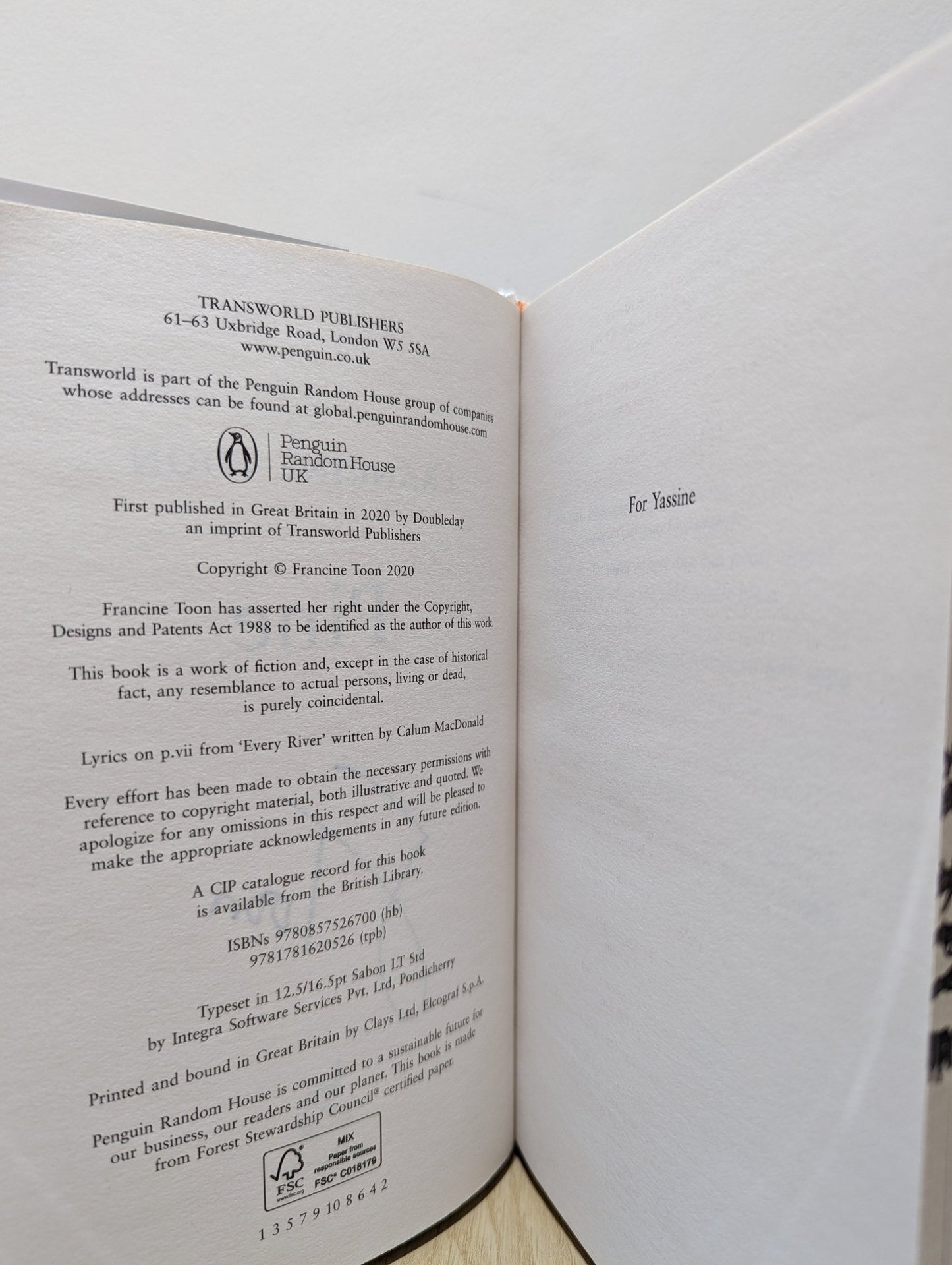 Pine by Francine Toon (Signed First Edition with stencilled edges) - Fialta Books