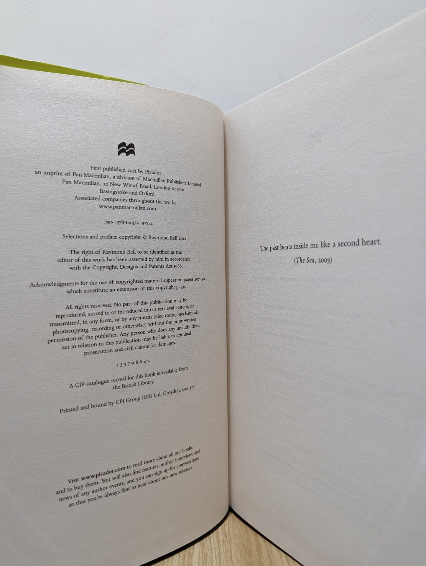 Possessed of a Past: A John Banville Reader by John Banville (Signed First Edition) - Fialta Books