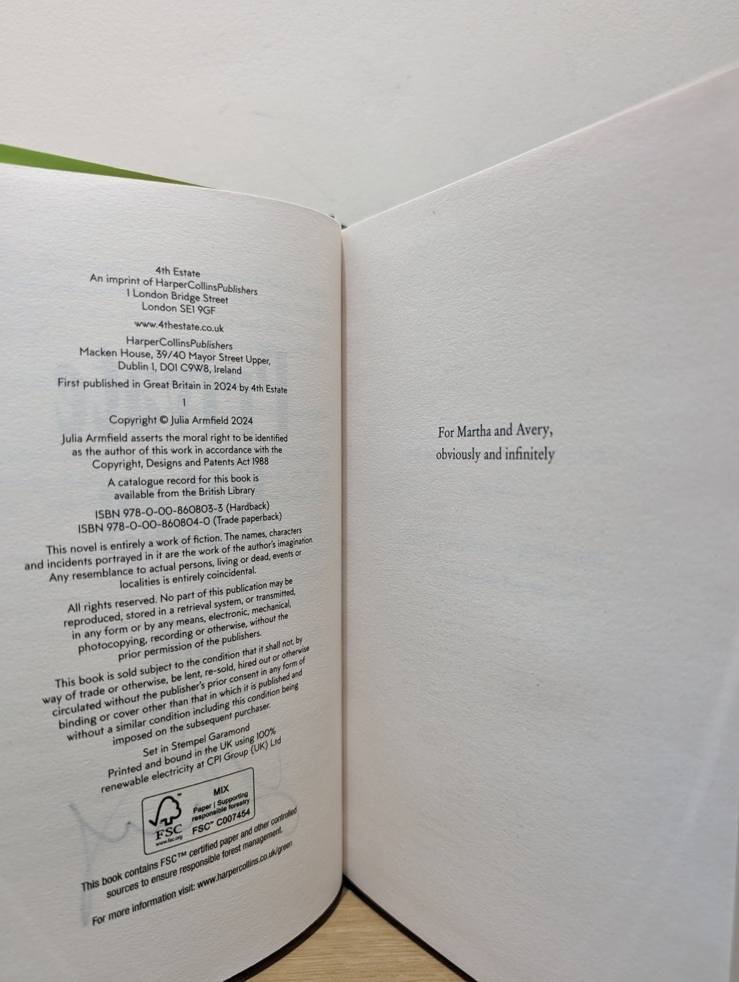 Private Rites by Julia Armfield (Signed First Edition) - Fialta Books