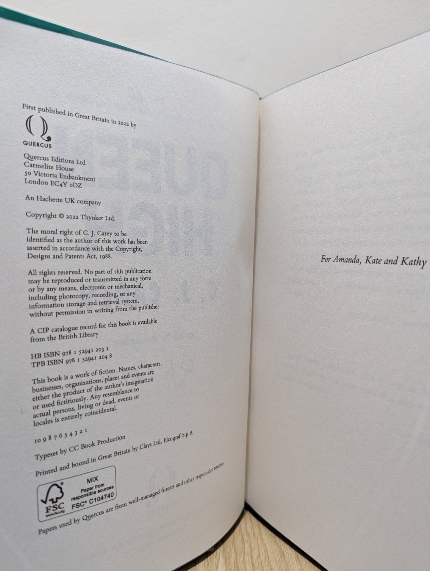 Queen High by C J Carey (Signed Numbered First Edition with sprayed edges) - Fialta Books