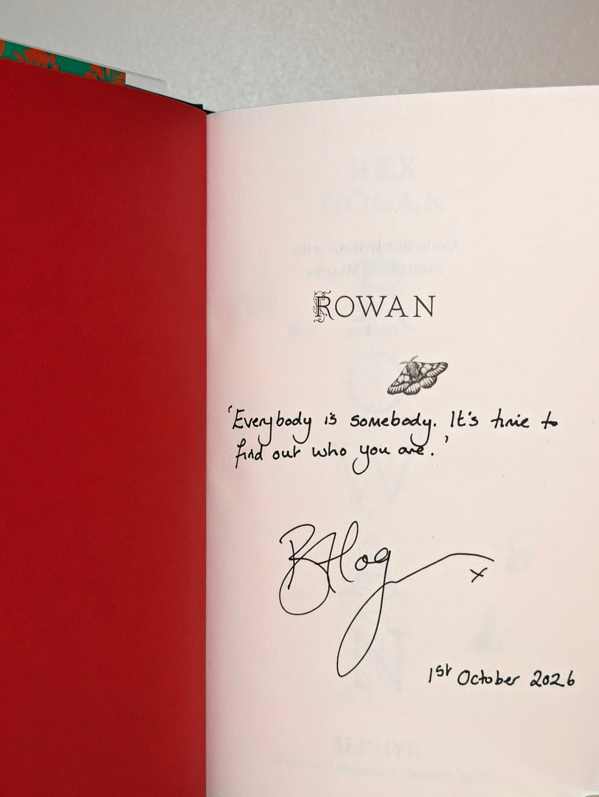Rowan by Bex Hogan (Signed Lined First Edition with sprayed edges) - Fialta Books