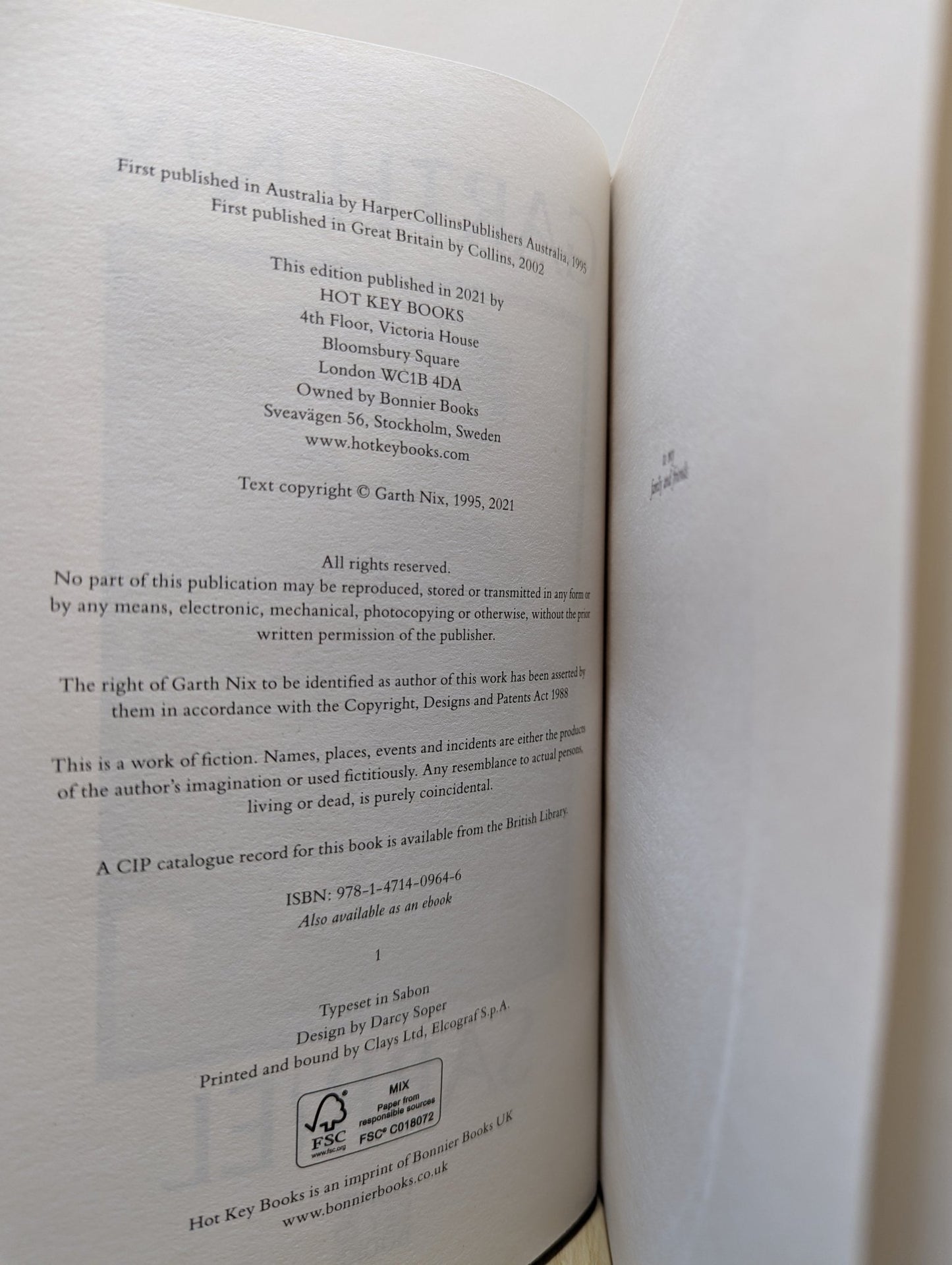 Sabriel: The Old Kingdom 2 by Garth Nix (Signed Anniversary Edition) - Fialta Books